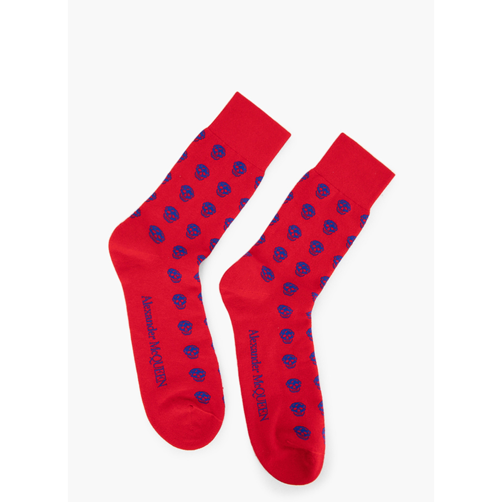 Alexander McQueen Red Skull Print Socks M Alexander McQueen