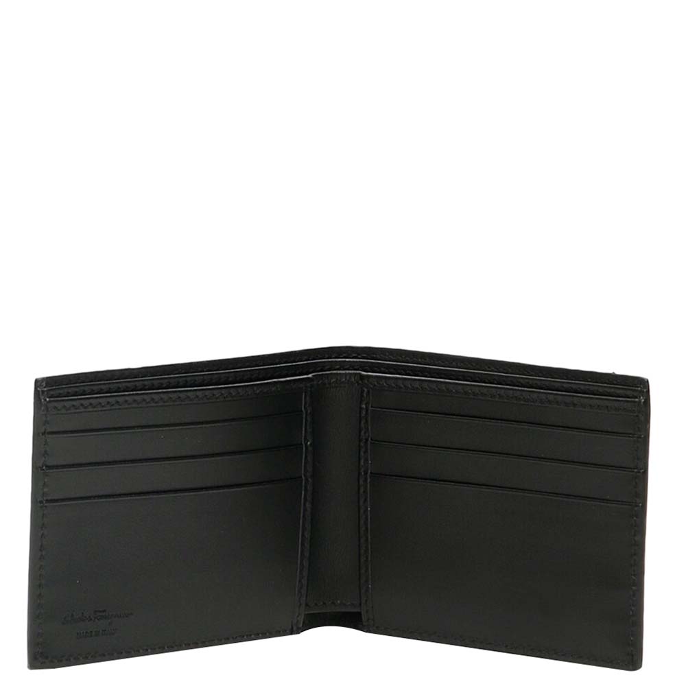

Salvatore Ferragamo Black Leather nero Gancini Bi-fold Wallet