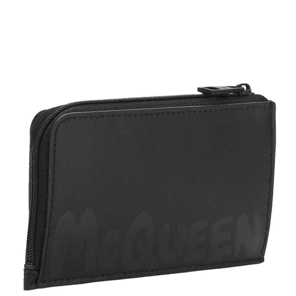 

Alexander McQueen Black Logo Print Wallet