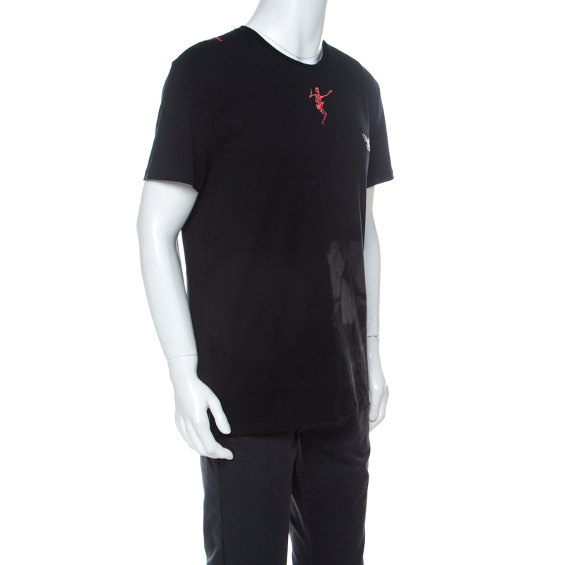 

Alexander McQueen Black Cotton Butterfly Skull Embroidered T-Shirt