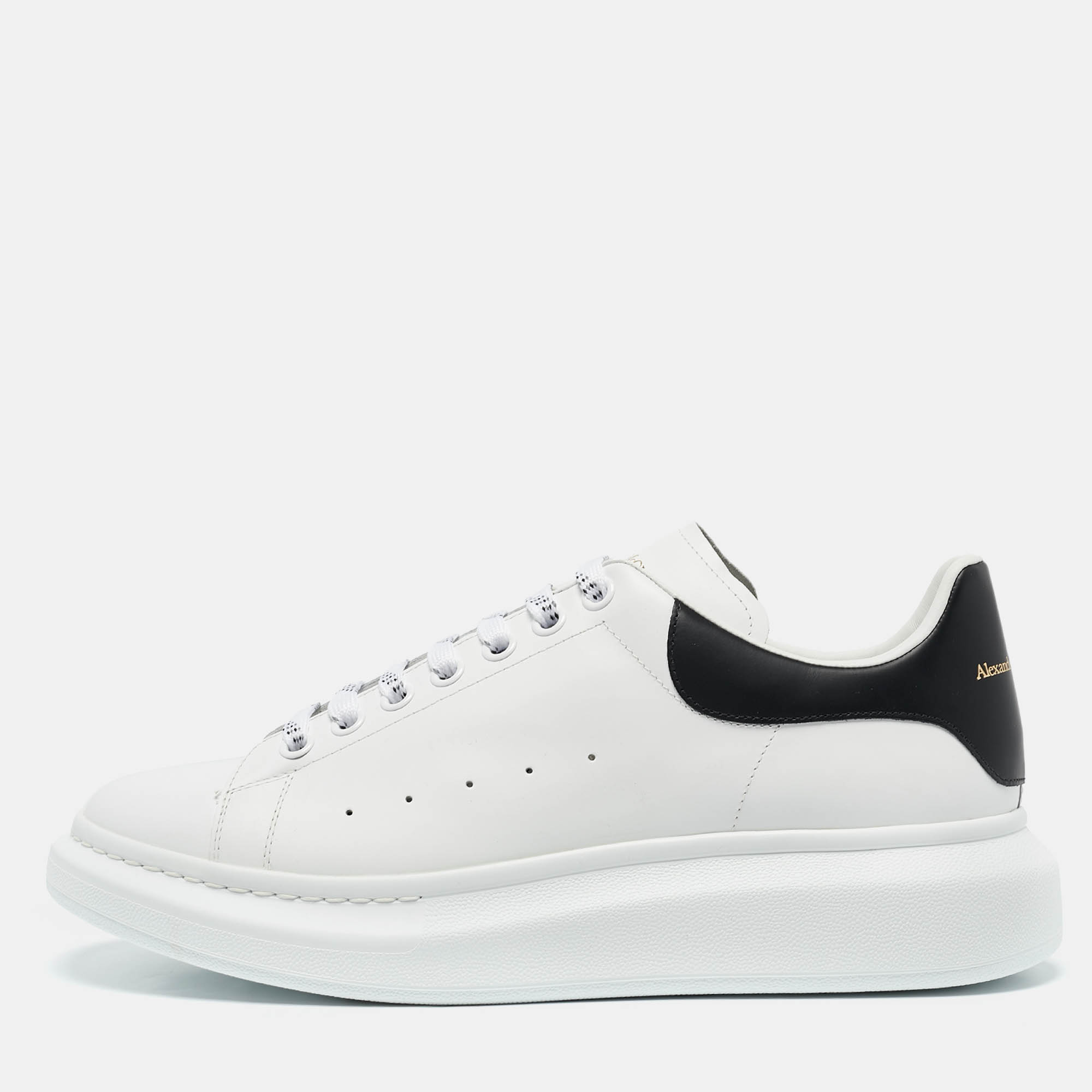 

Alexander McQueen White/Black Leather Larry Sneakers Size