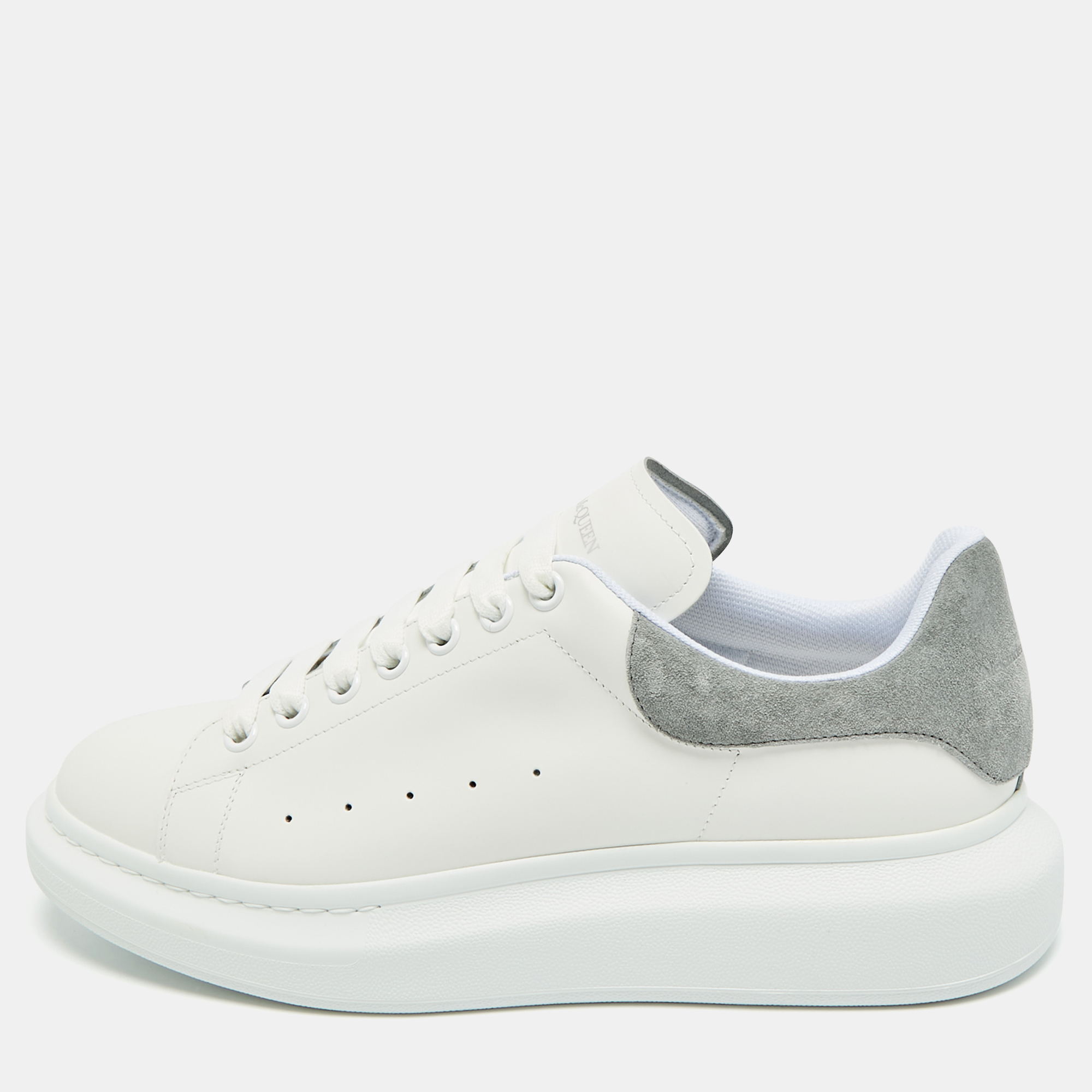 

Alexander McQueen Larry Size  White/Grey Leather and Suede Low Top Sneakers