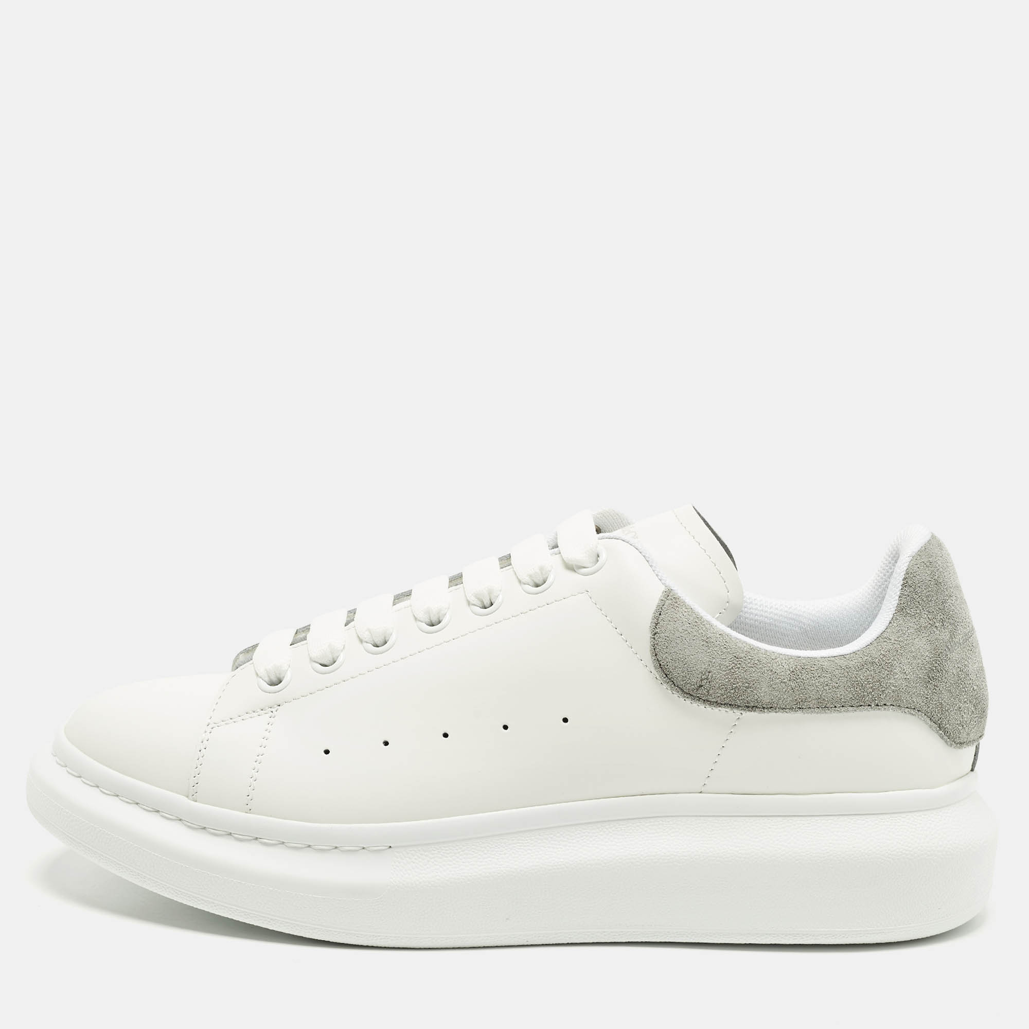 

Alexander McQueen Larry Size  White/Grey Leather and Suede Low Top Sneakers