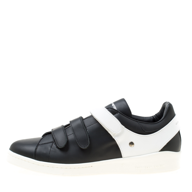 

Alexander McQueen Monochrome Leather Velcro Sneakers Size, Black