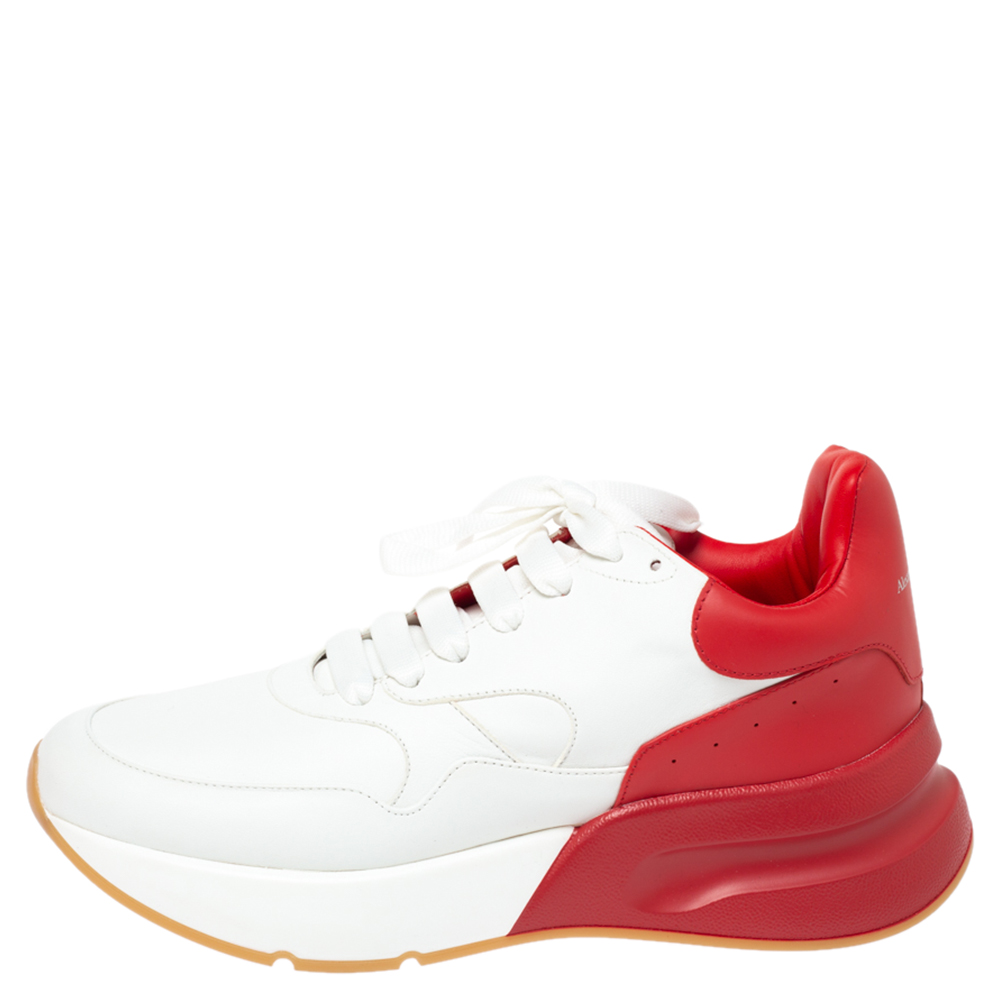 

Alexander McQueen Red/White Leather Larry Oversized Low Top Sneakers Size