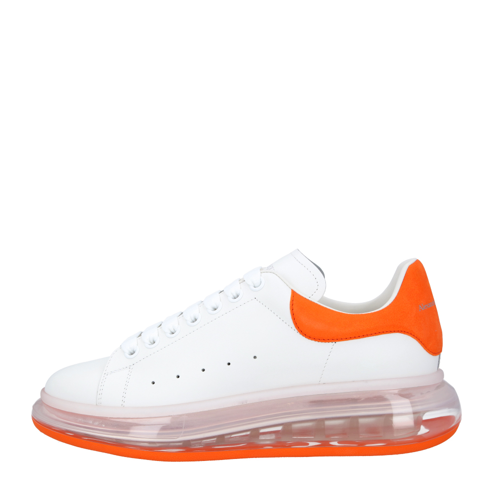 

Alexander McQueen White/Orange Oversized Transparent Sole Sneakers Size EU