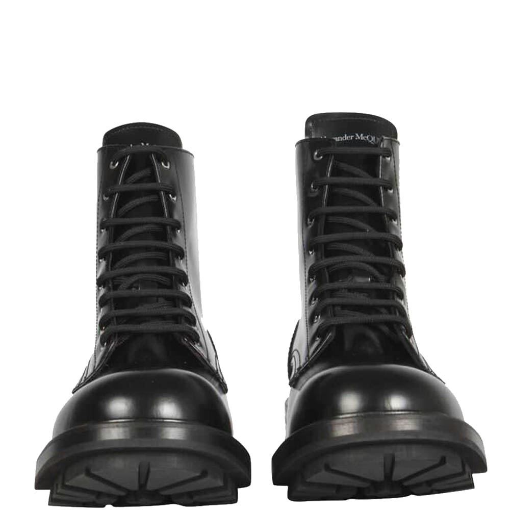 

Alexander McQueen Black Leather Worker Boots Size IT