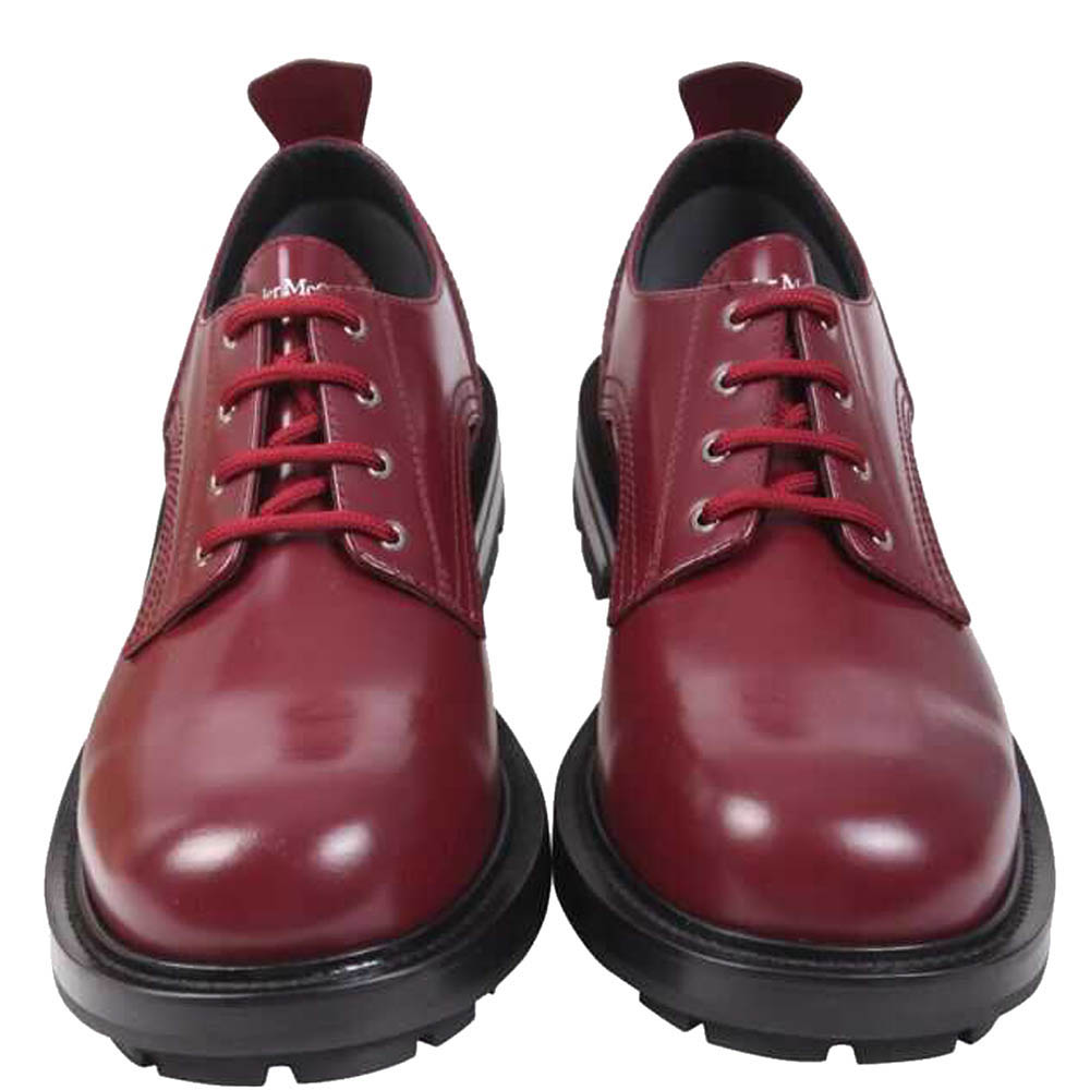 

Alexander McQueen Bordeaux Leather Worker Lace-Up Shoes Size IT, Burgundy