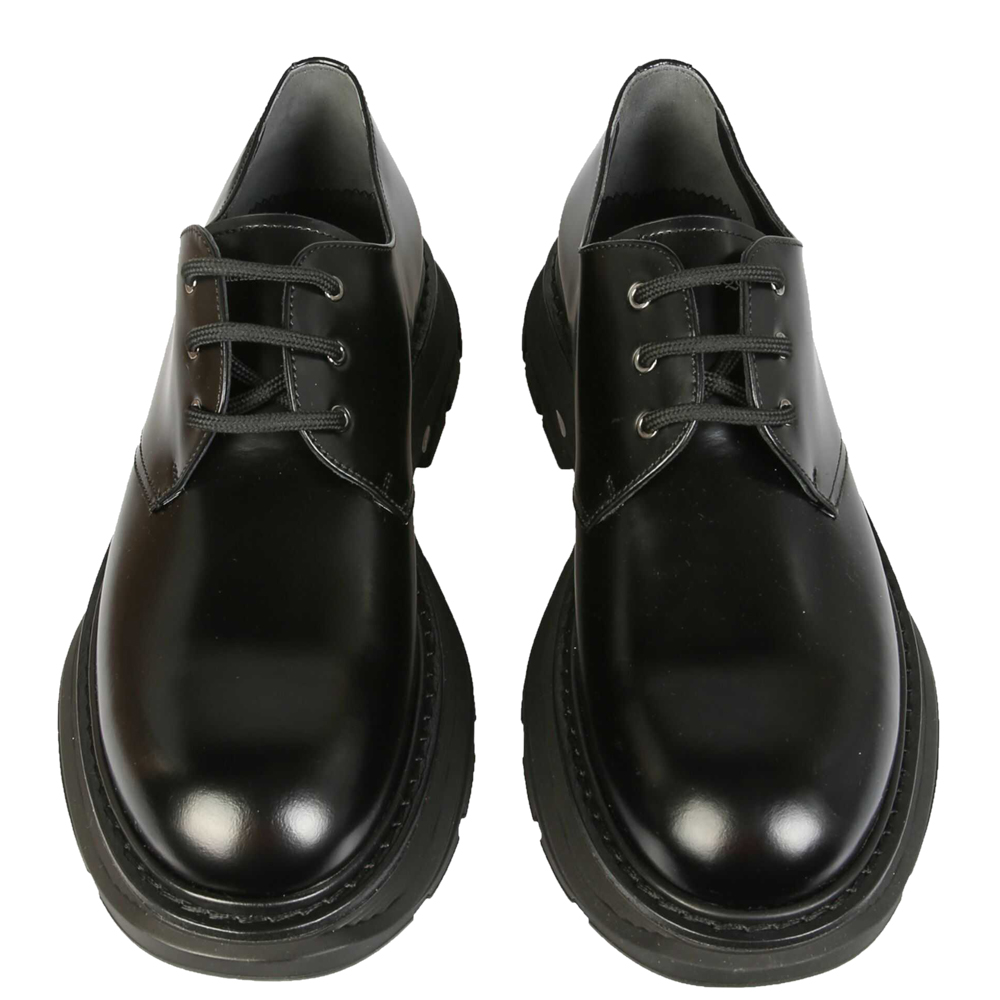 

Alexander McQueen Black Leather Tread Derby Shoes Size IT