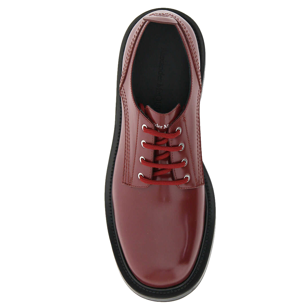 

Alexander McQueen Burgundy/Black Leather Worker Lace-Up Shoes Size IT