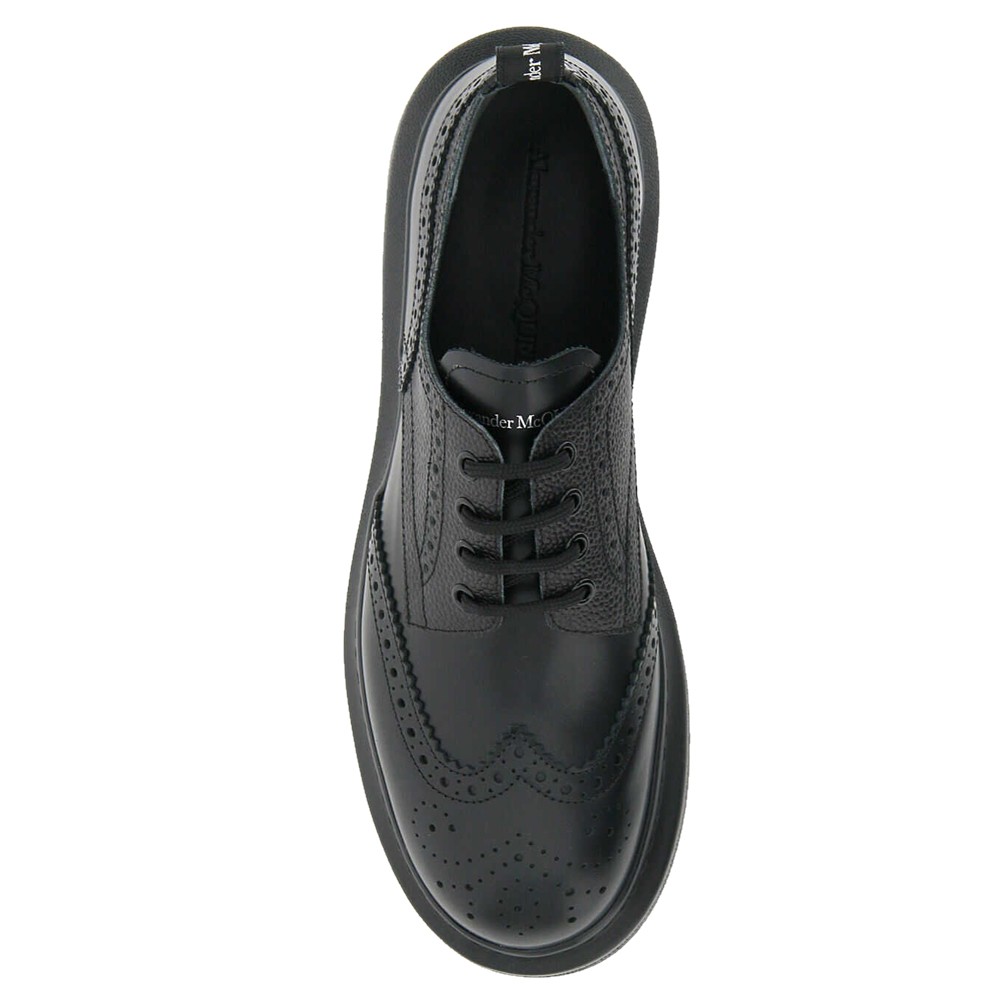 

Alexander McQueen Black Calfskin Leather Hybrid Lace-Up Shoes Size IT