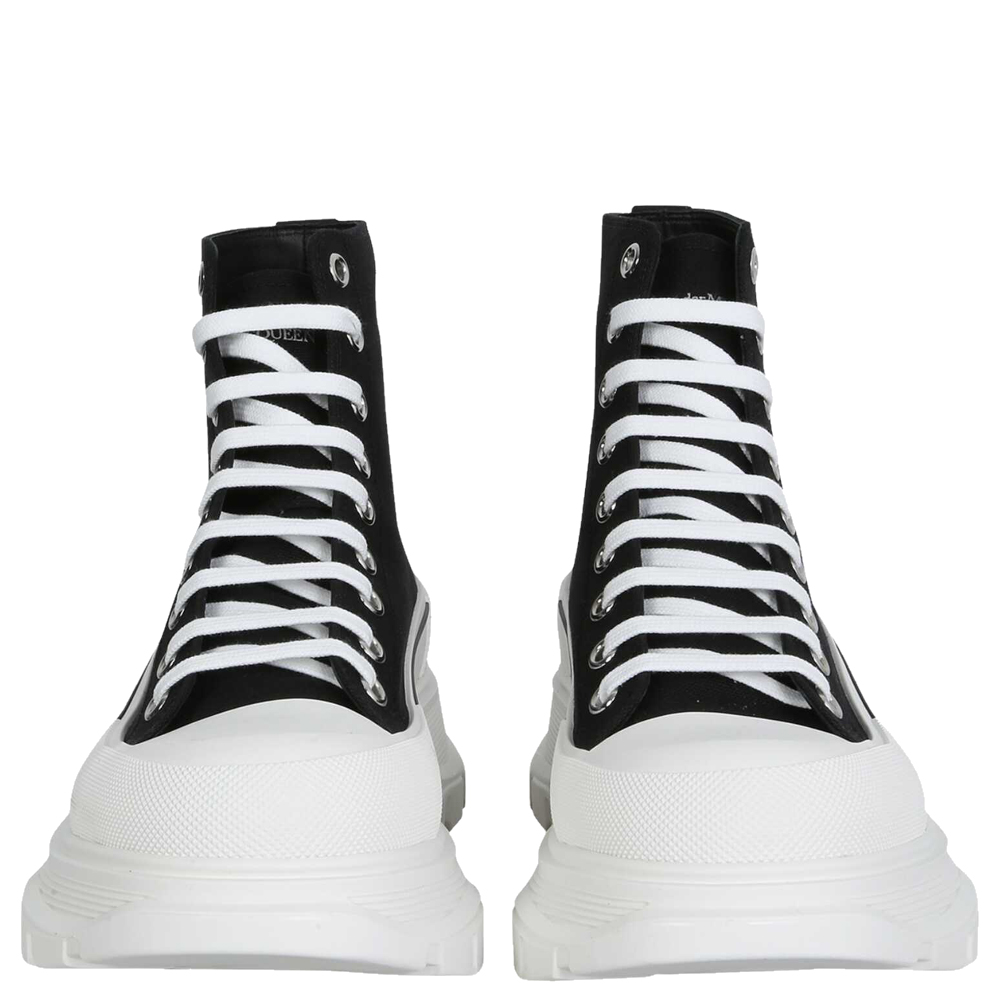 

Alexander McQueen Black/White Tread Slick High Top Sneaker Size IT