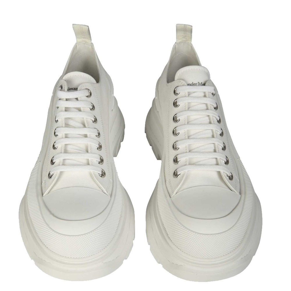 

Alexander McQueen White Tread Slick Lace up Sneakers Size IT