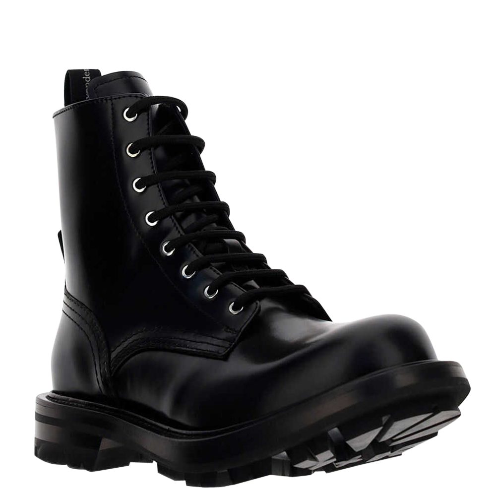 

Alexander McQueen Black Leather Worker Boots Size IT