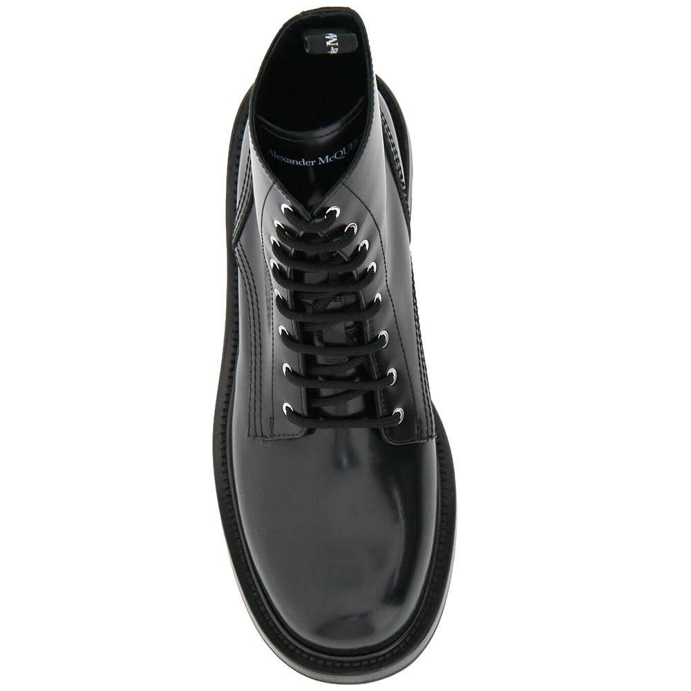 

Alexander McQueen Black Leather Worker Boots Size IT