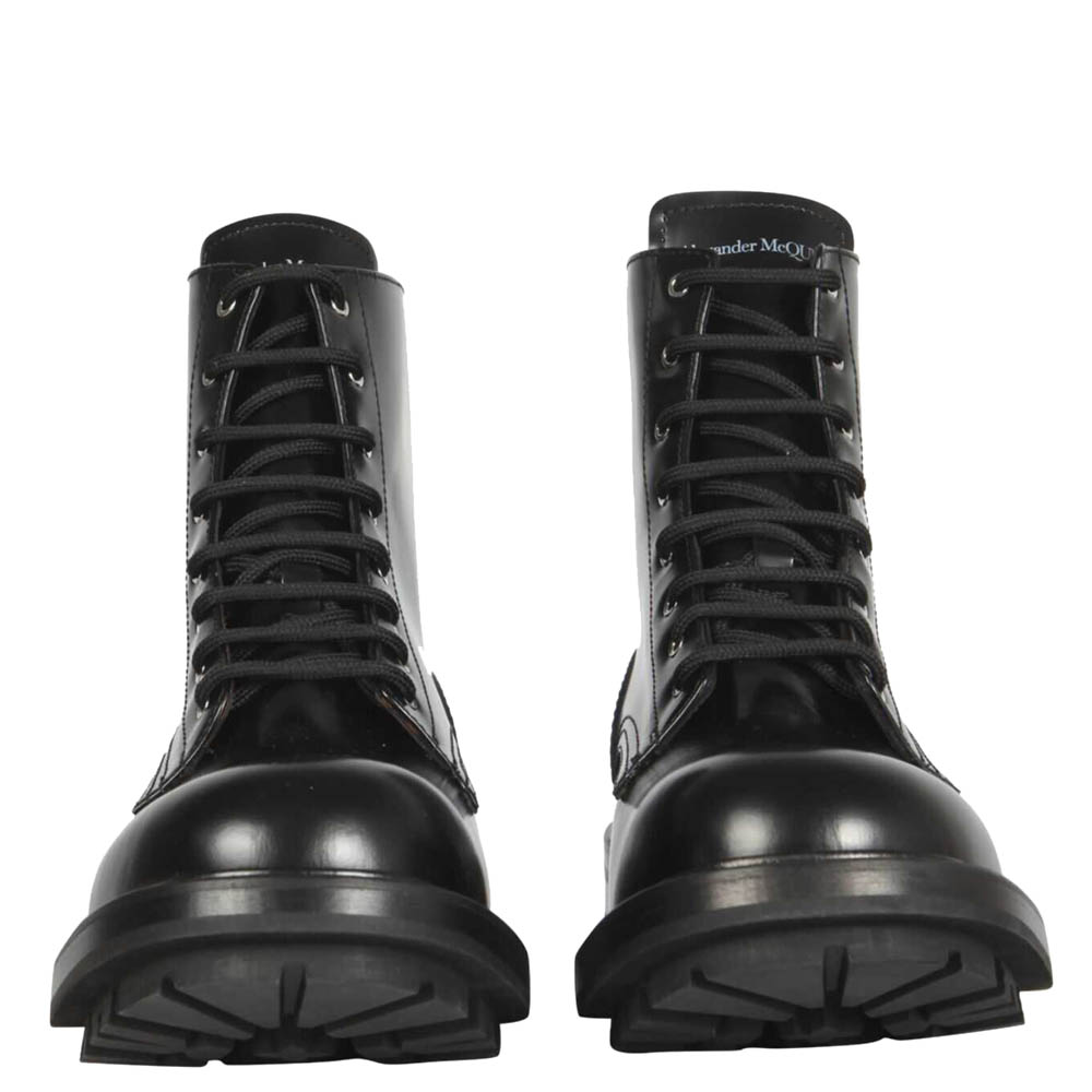 

Alexander McQueen Black Leather Worker Boots Size IT