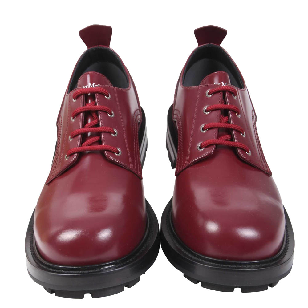 

Alexander McQueen Burgundy Leather Worker Lace-Up Shoes Size IT