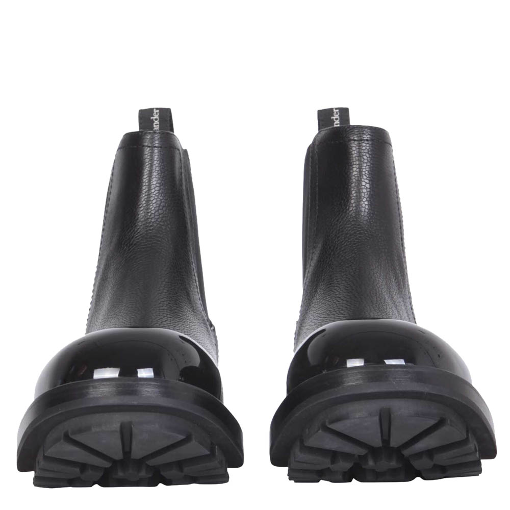 

Alexander McQueen Black Leather Worker Chelsea Boots Size IT