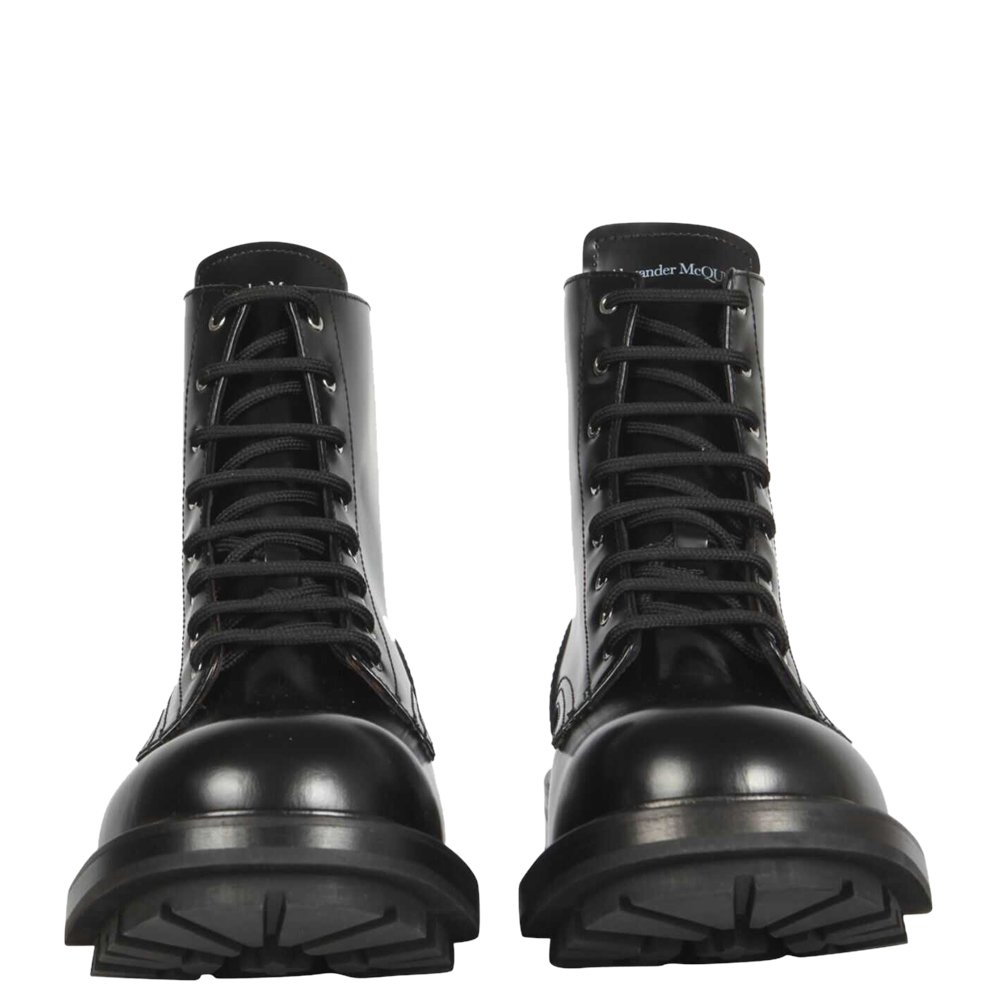 

Alexander McQueen Black Leather Worker Boots Size IT