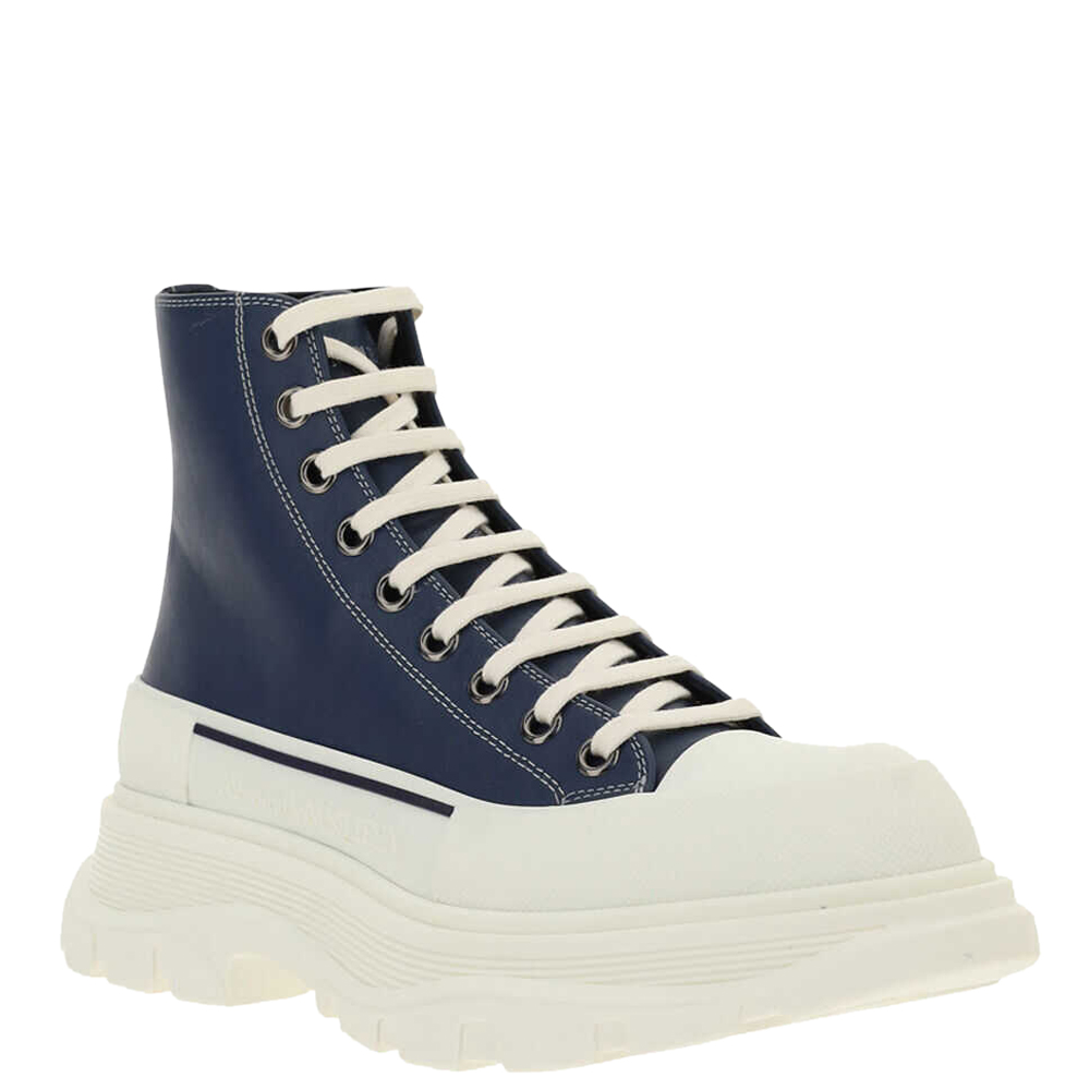 

Alexander McQueen Denim Tread Slick High-top Sneakers Size IT, Blue