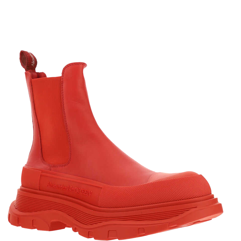 

Alexander McQueen Red Tread Slick Chelsea Boots Size IT