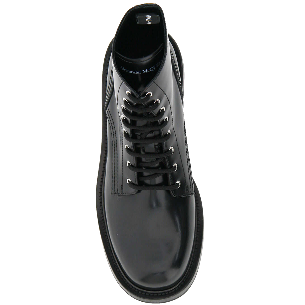 

Alexander McQueen Black Leather Worker Boots Size IT