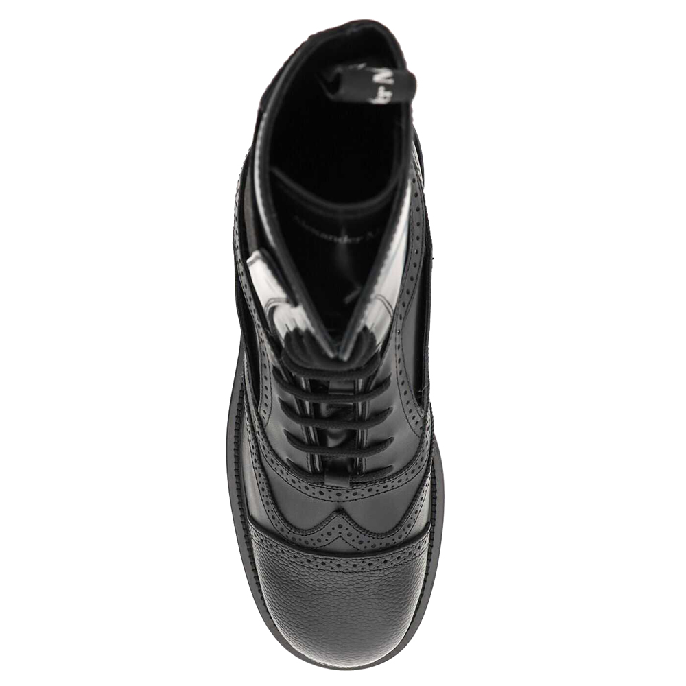 

Alexander McQueen Black Leather Lace-Up Ankle Boots Size IT