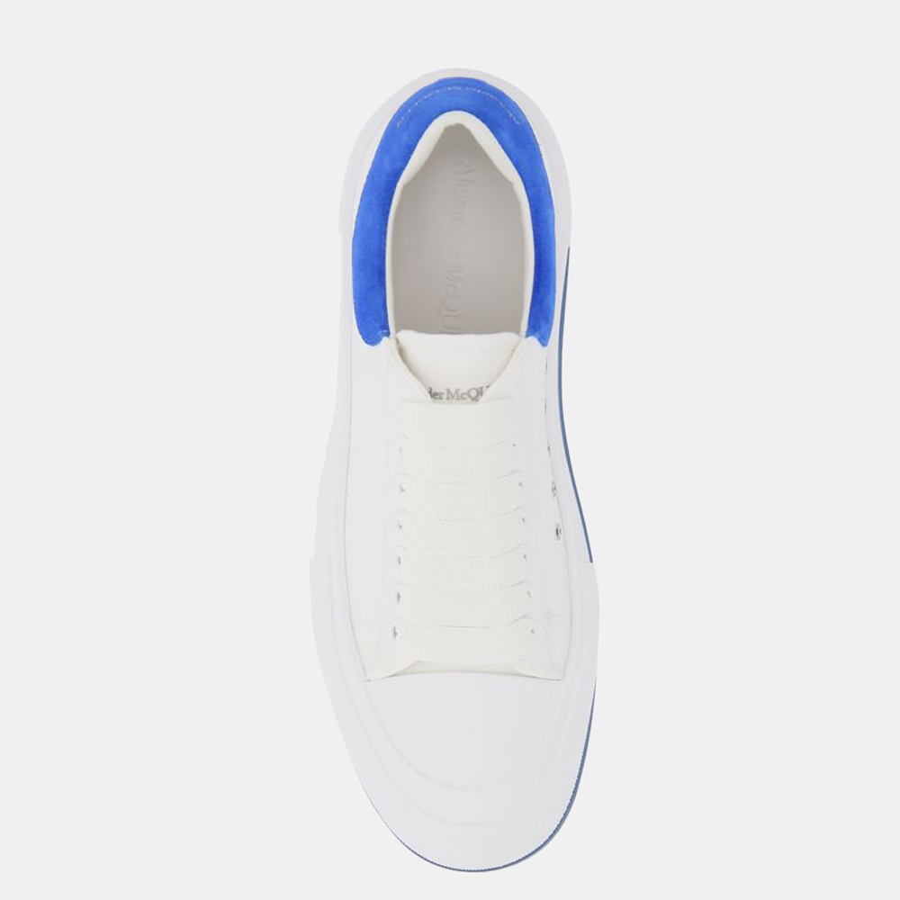 

Alexander Mcqueen White/Blue Leather and Suede Skate Sneakers Size EU