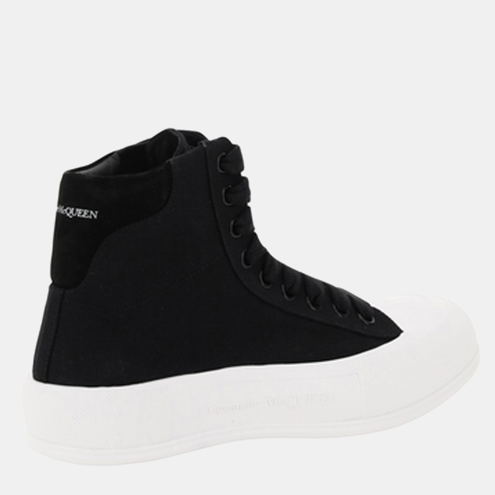 

Alexander Mcqueen Black/White Canvas High Top Sneakers EU