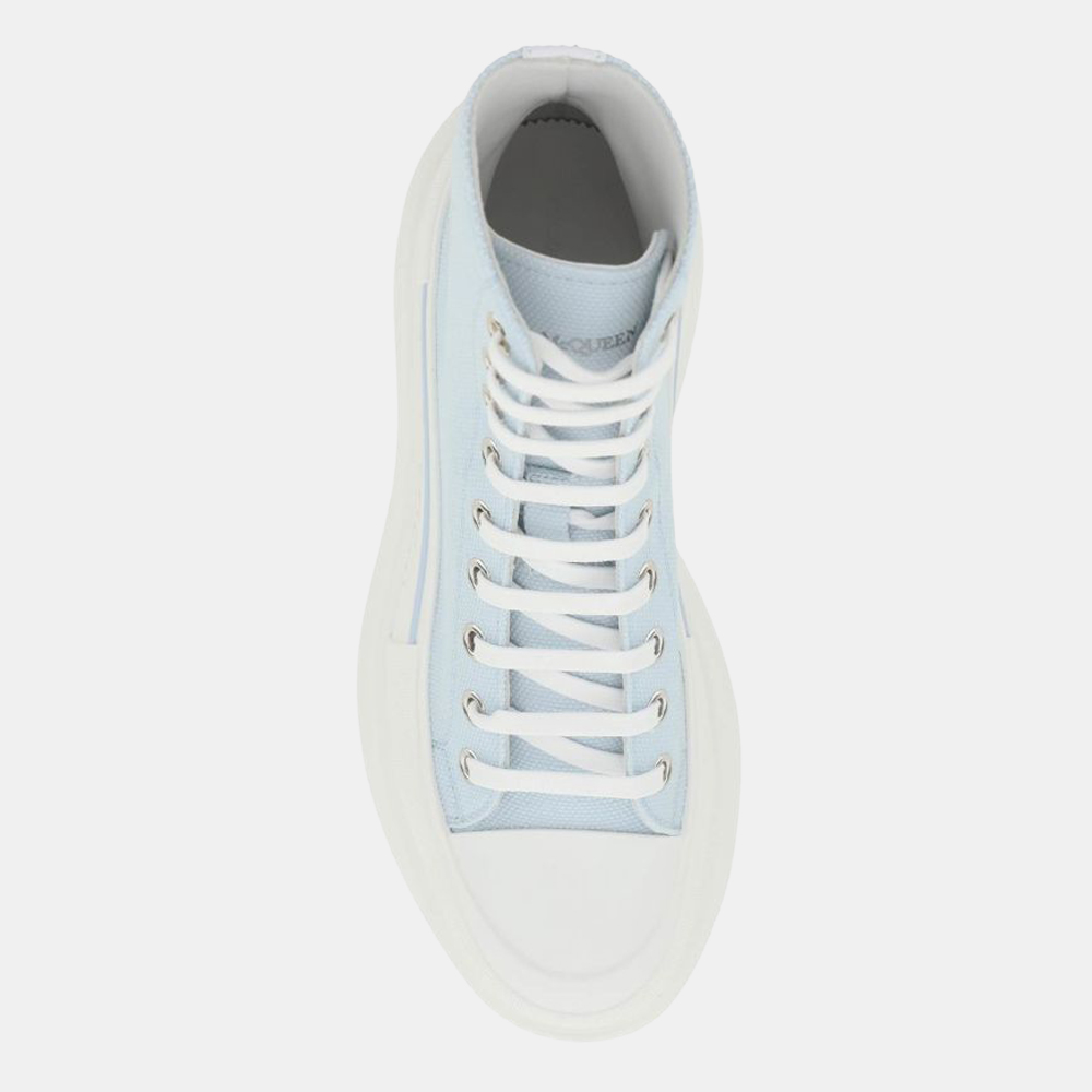 

Alexander Mcqueen Blue/White Tread Slick Boots Size EU