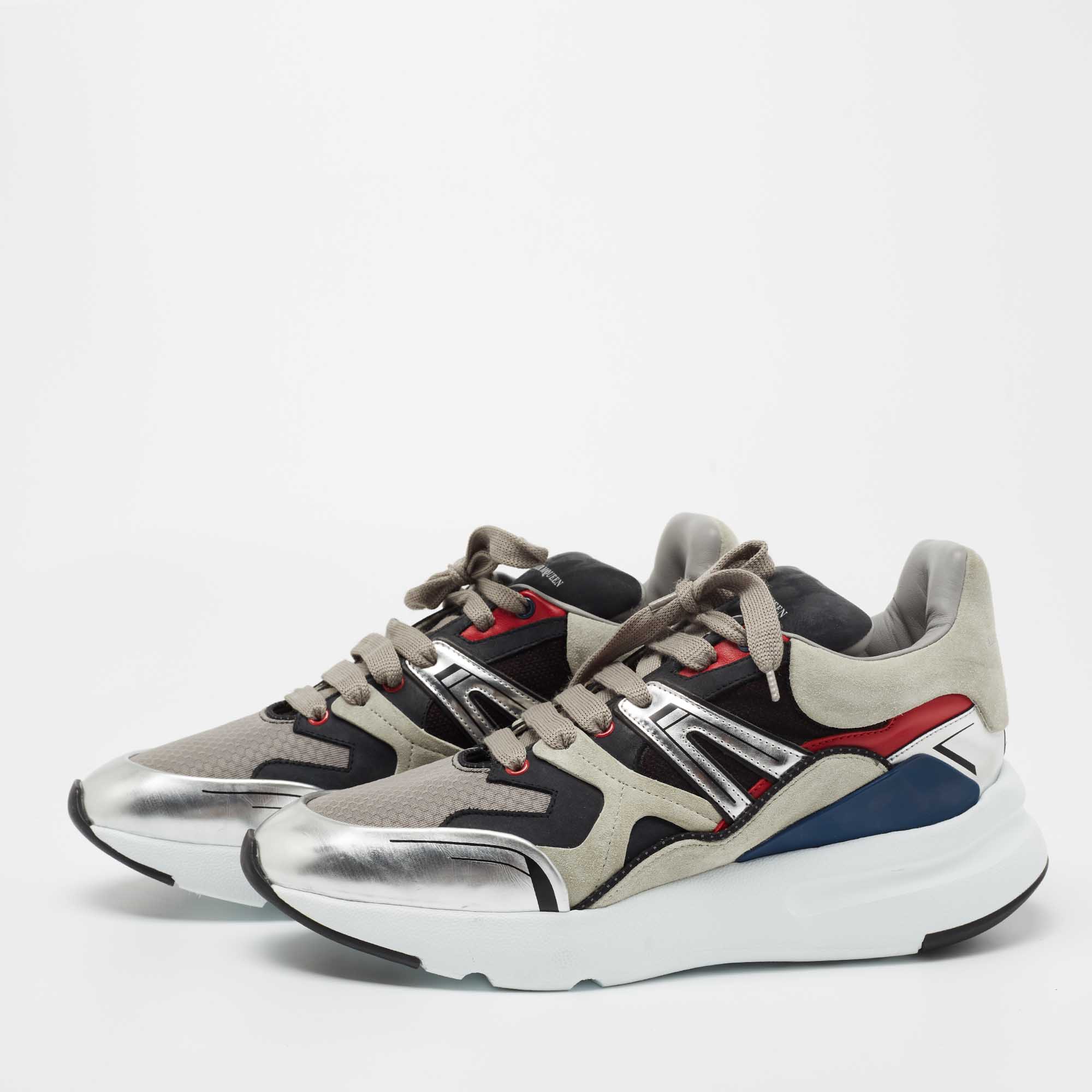 

Alexander Mcqueen Multicolor Leather and Suede Low Top Sneakers Size