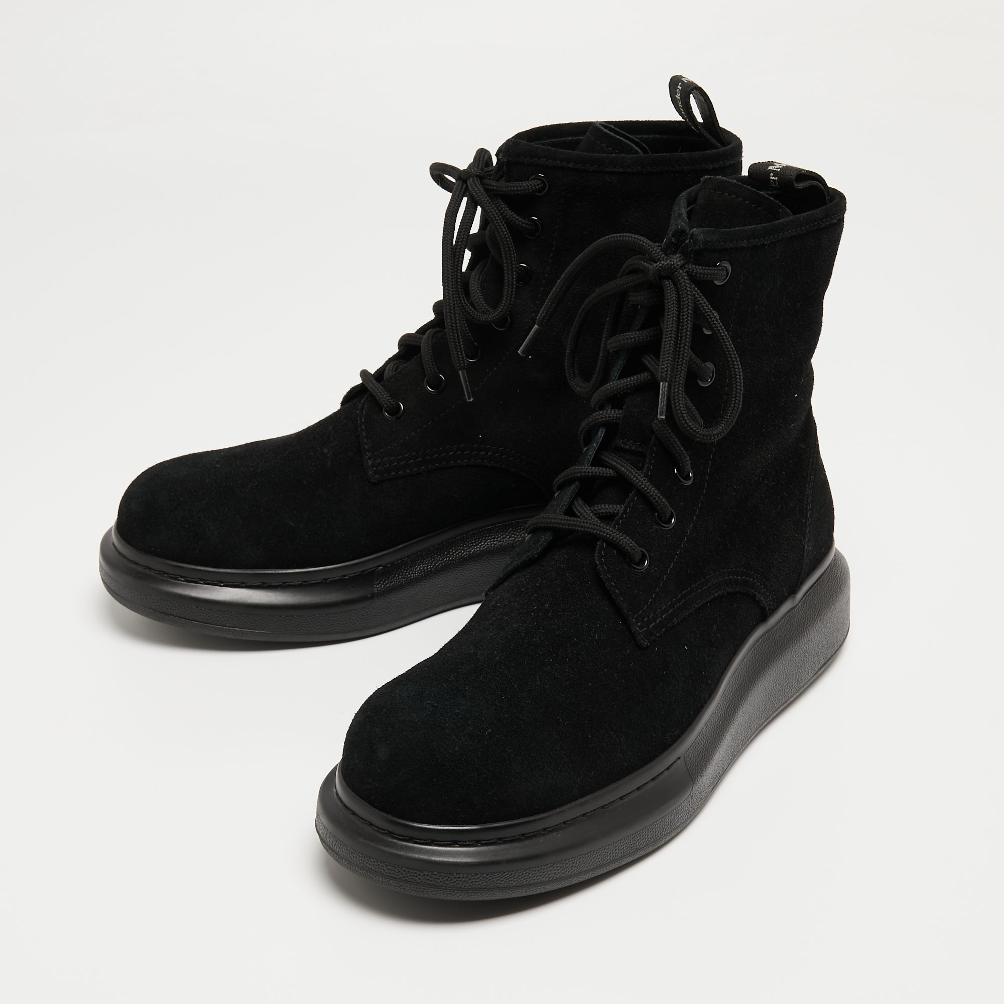 

Alexander McQueen Black Suede High Top Sneakers Size