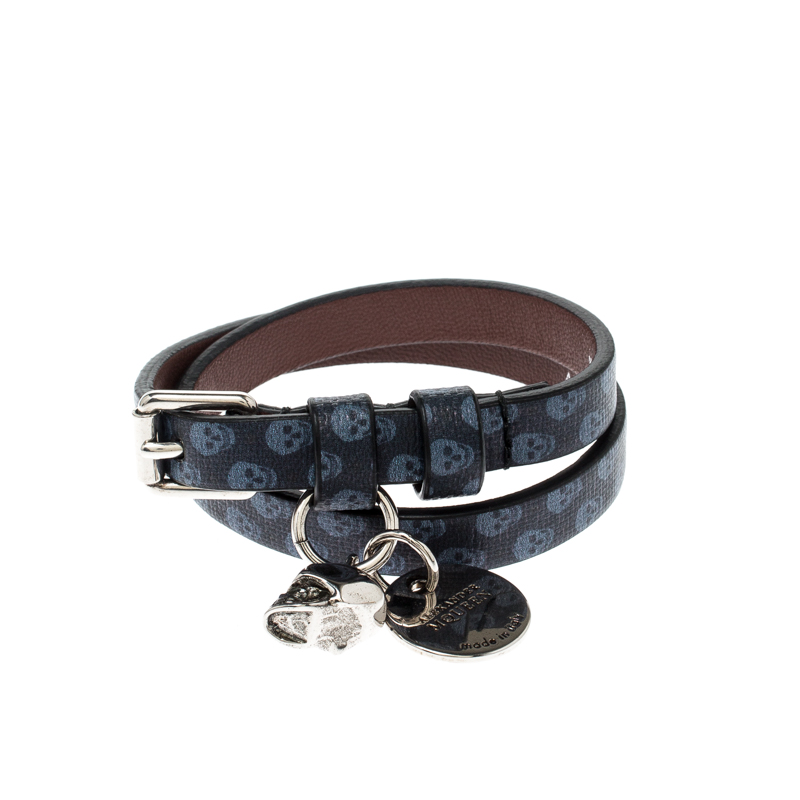 alexander mcqueen double wrap leather bracelet