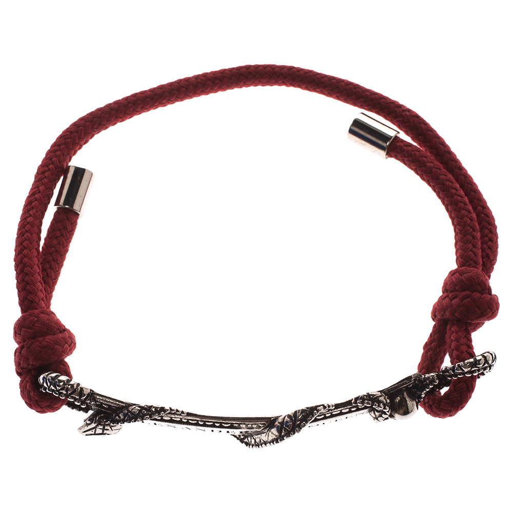 

Alexander McQueen Red Snake and Horse Cord Adjustable Bracelet