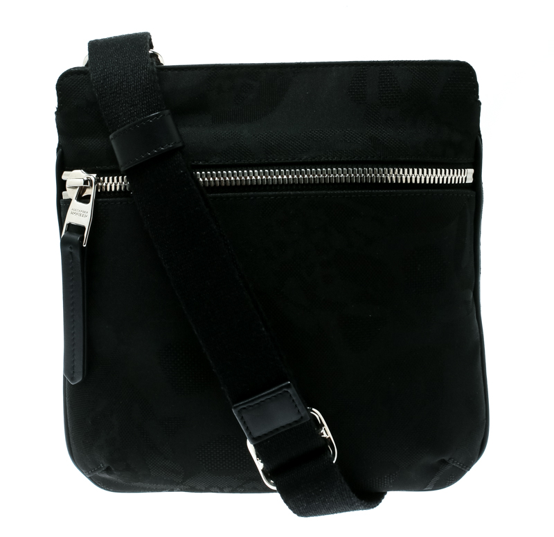 Alexander McQueen Black Canvas Messenger Bag
