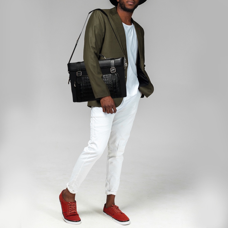 

Samsonite Black Label Alexander McQueen Leather And Canvas Boarding Bag