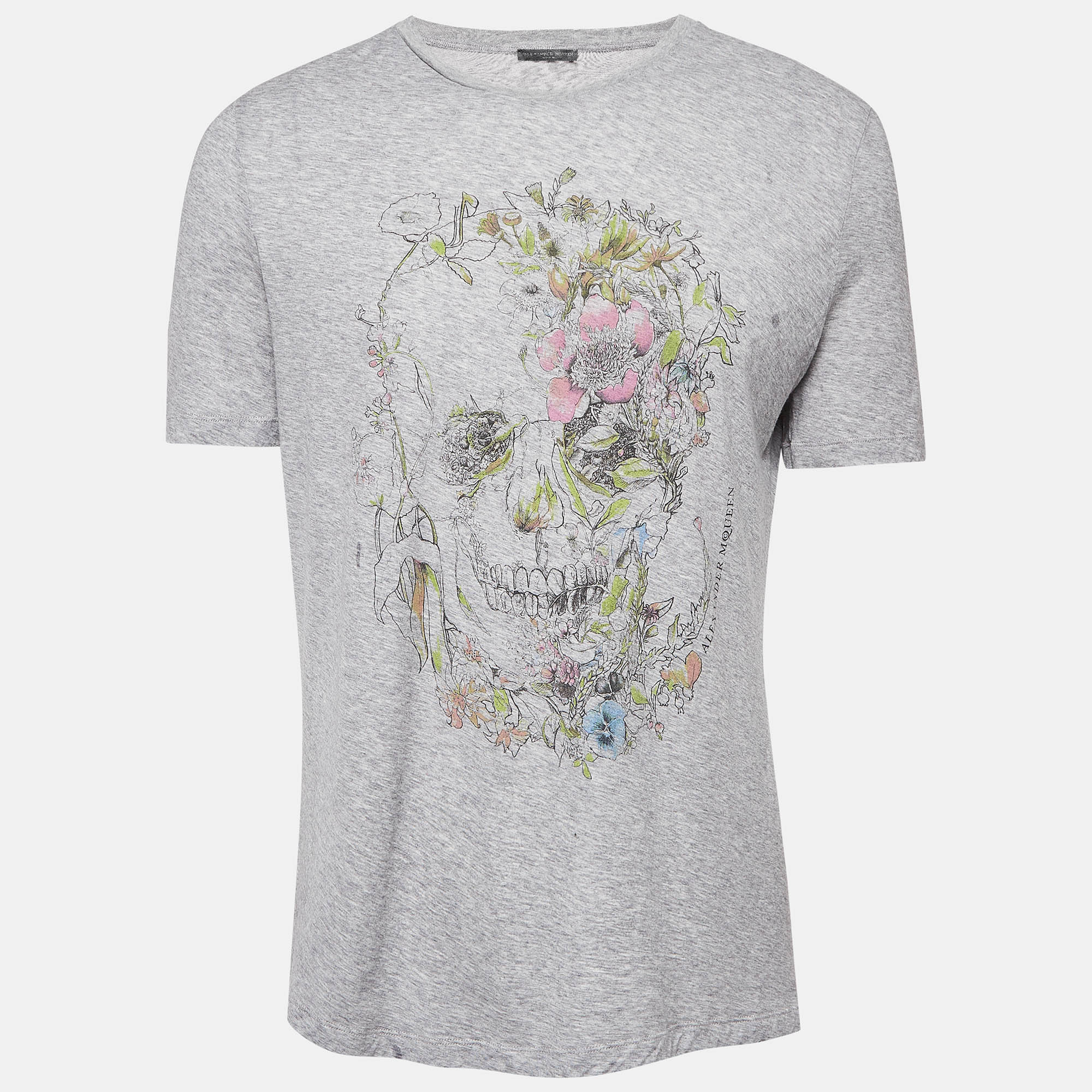 

Alexander McQueen Grey Floral Print Jersey T-Shirt XS