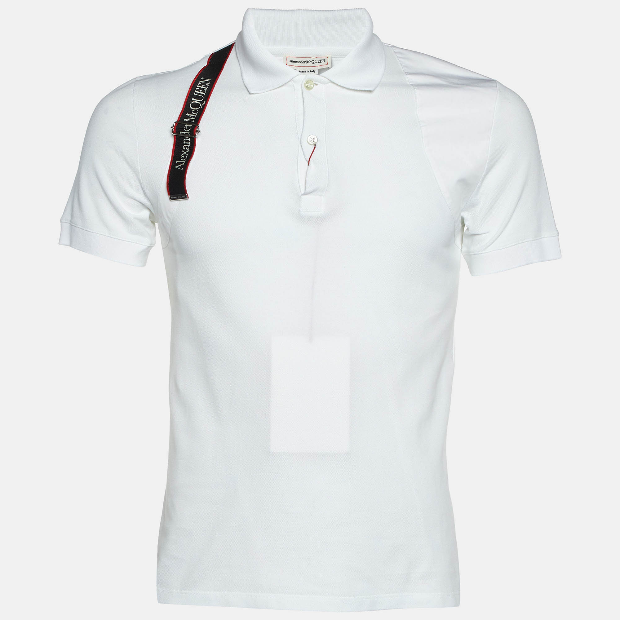 

Alexander McQueen White Cotton Logo Harness Detail Polo T-Shirt S