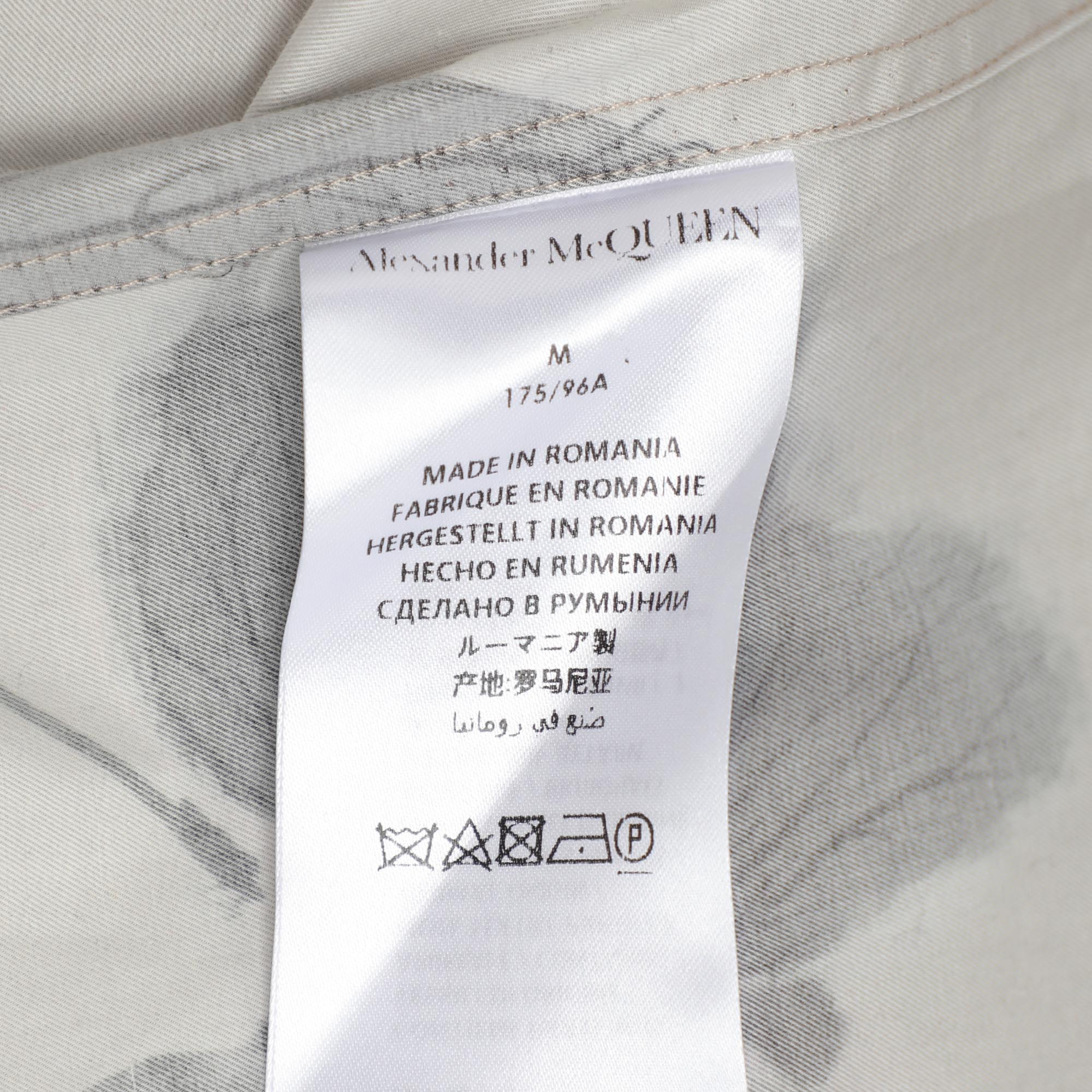Alexander McQueen Multicolor Floral Print Cotton Button Front Shirt M 