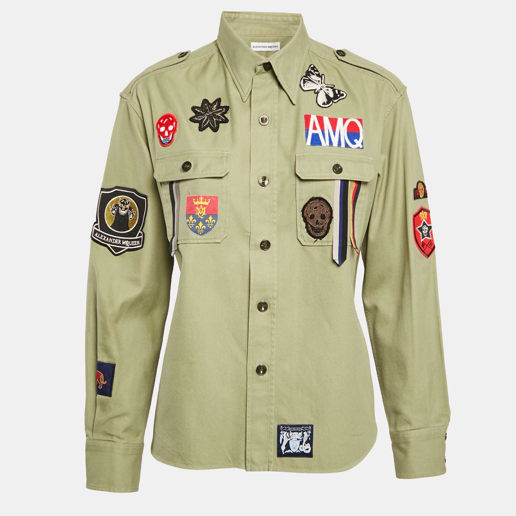 

Alexander McQueen Green Applique Cotton Shirt L