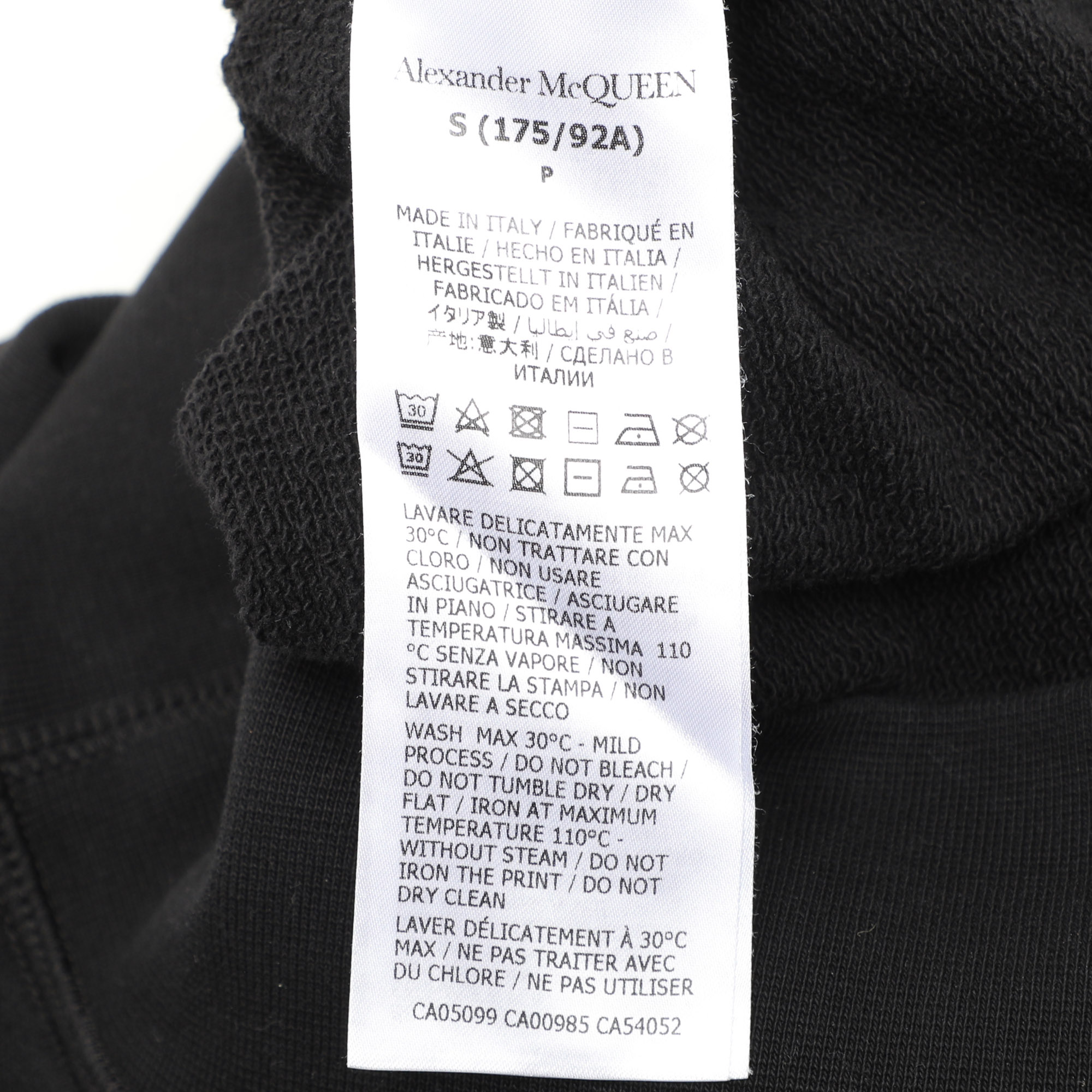 Alexander McQueen Black Jersey Logo Print Hoodie Sweatshirt S 