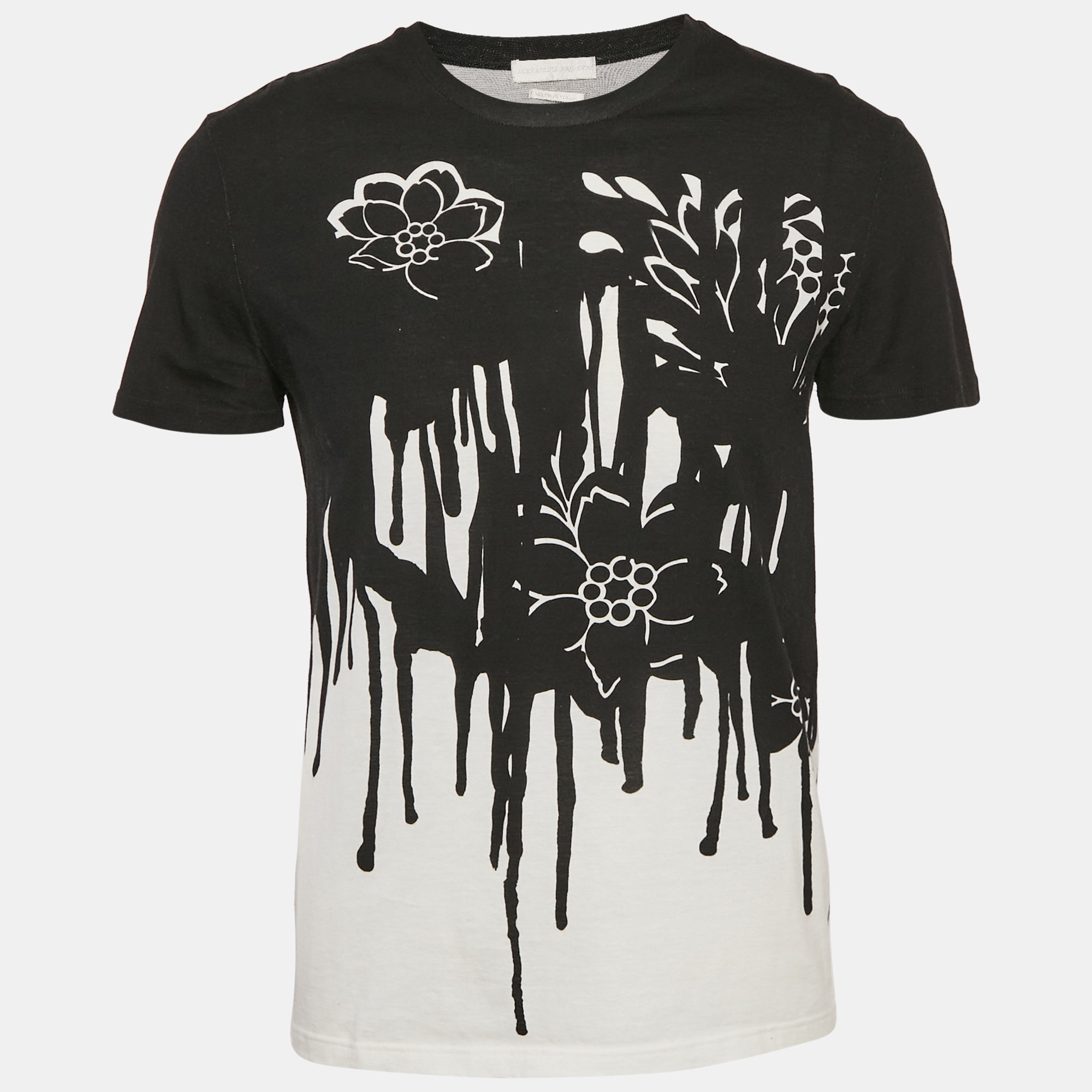 

Alexander McQueen Black/White Printed Cotton T-Shirt M