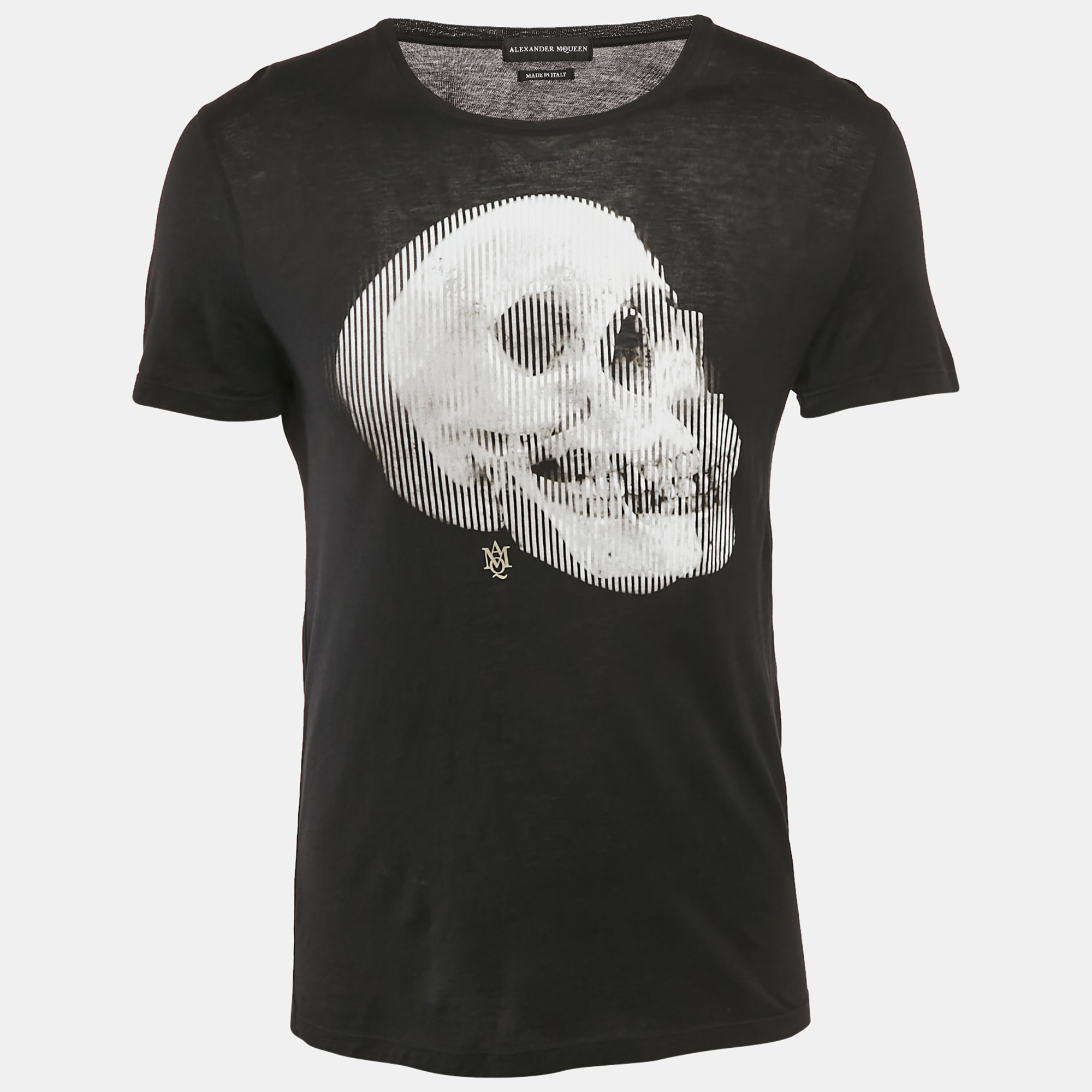 

Alexander McQueen Black Skull Print Cotton Crew Neck T-Shirt M