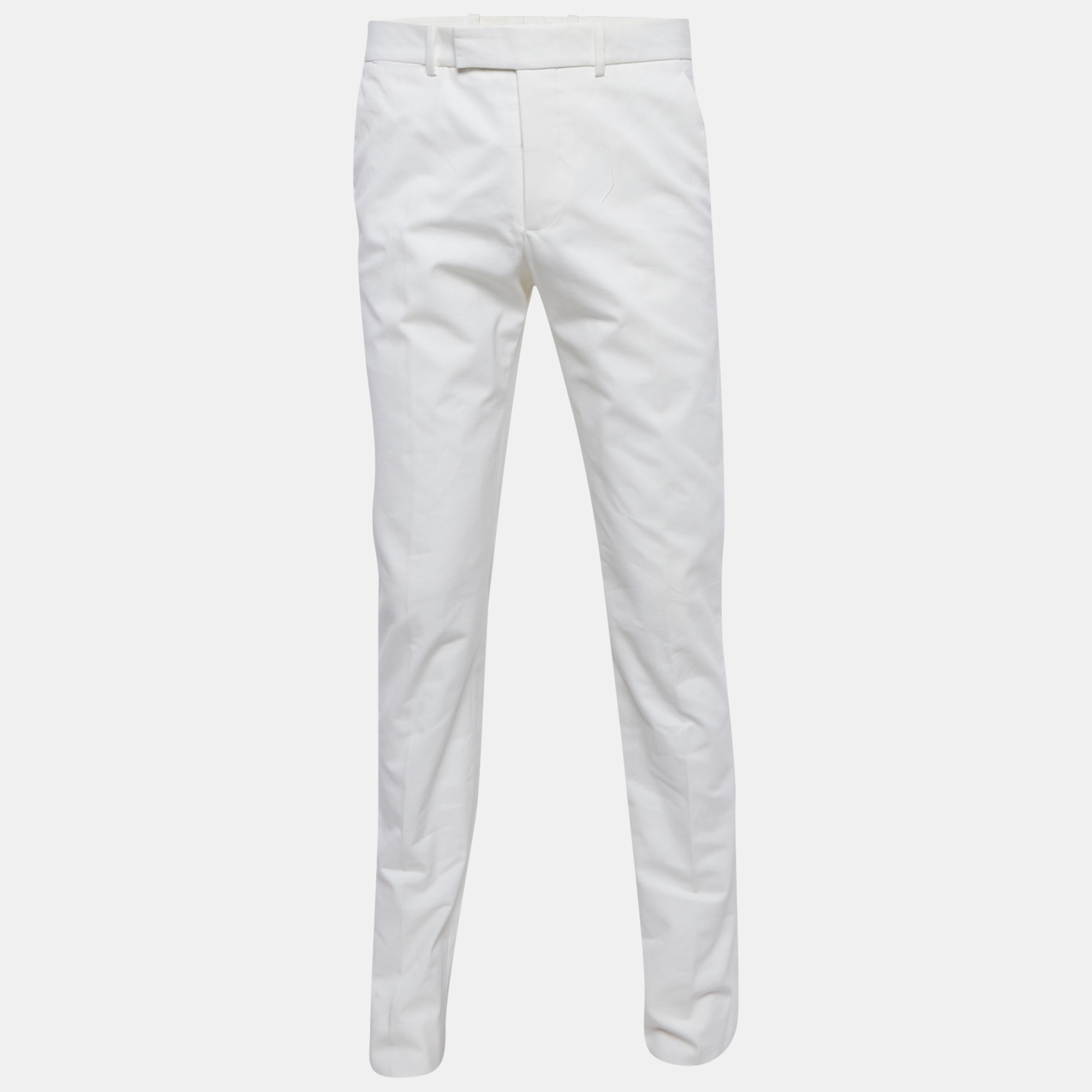 

Alexander McQueen White Cotton Regular Fit Trousers M