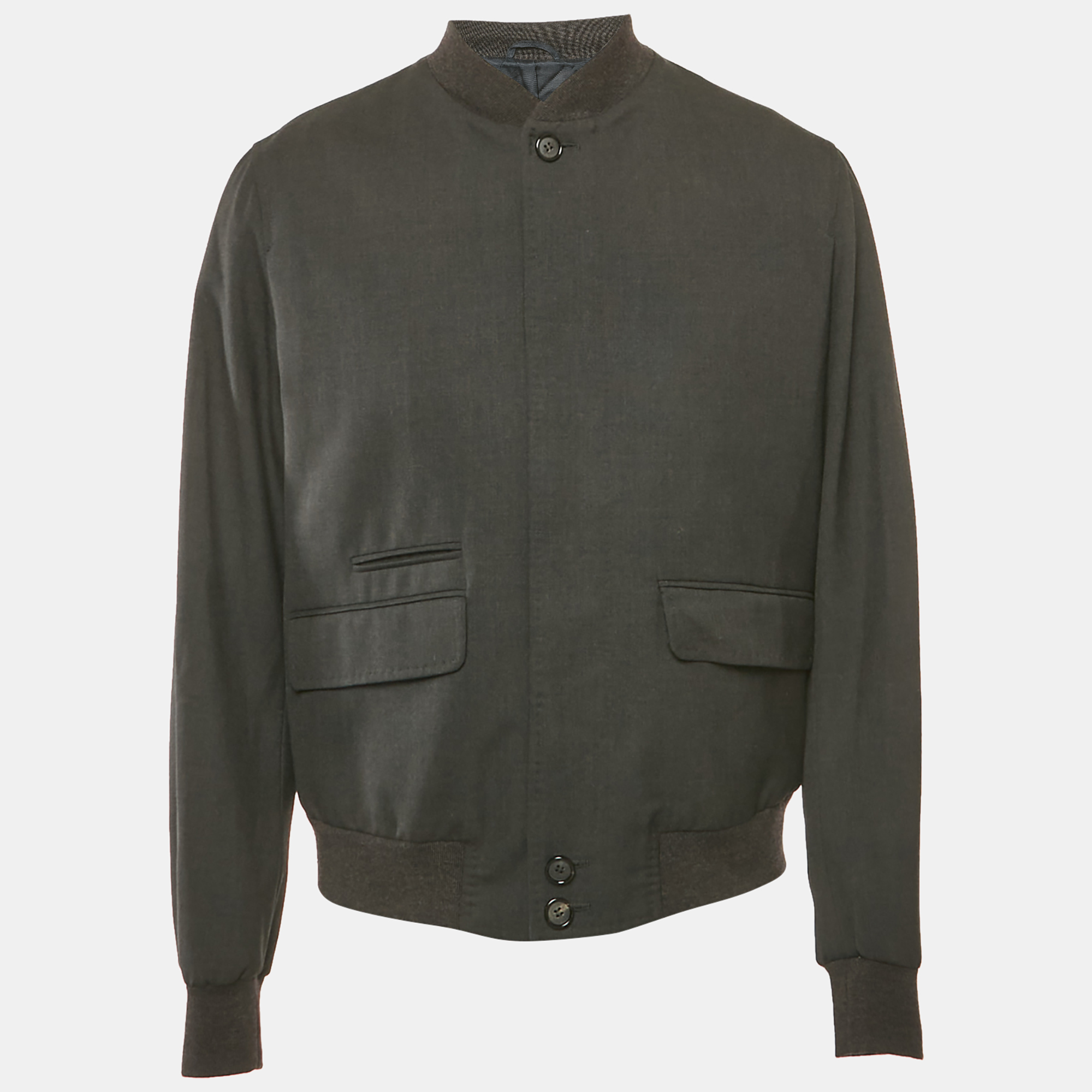 

Alexander McQueen Grey Wool Button Front Jacket XXL