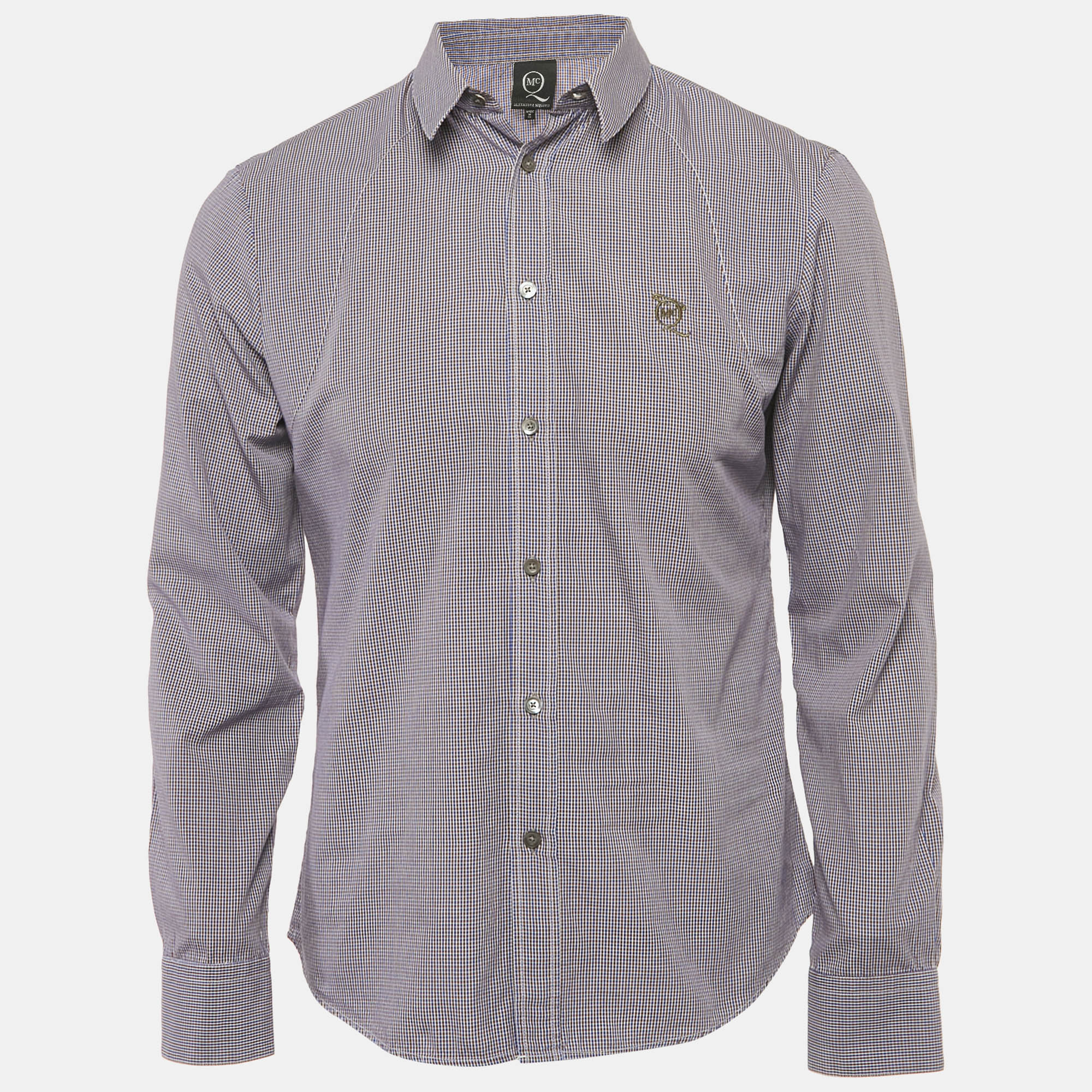 Alexander McQueen Blue Checks Cotton Shirt M