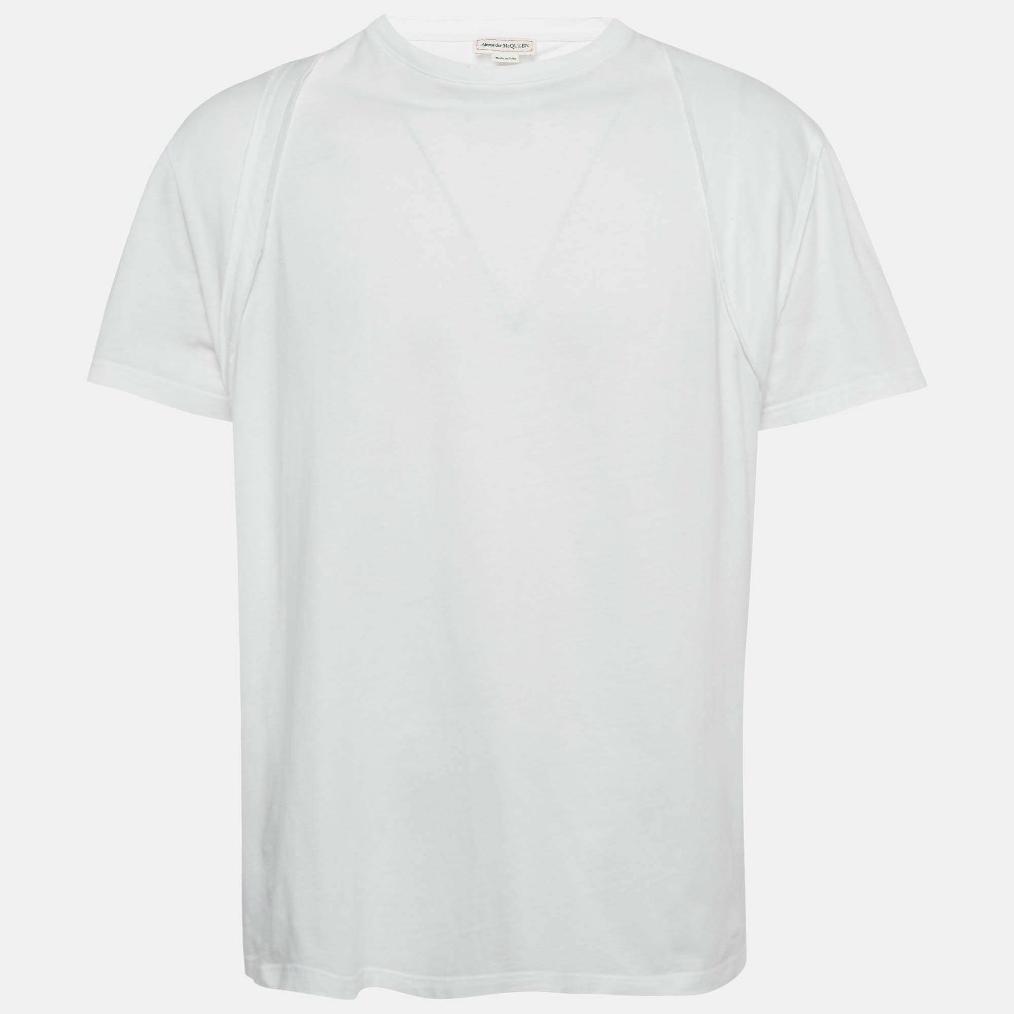 Click to view more detailed imagery on our partner's website Pre-owned Alexander Mcqueen White Jersey Crewneck T-shirt M