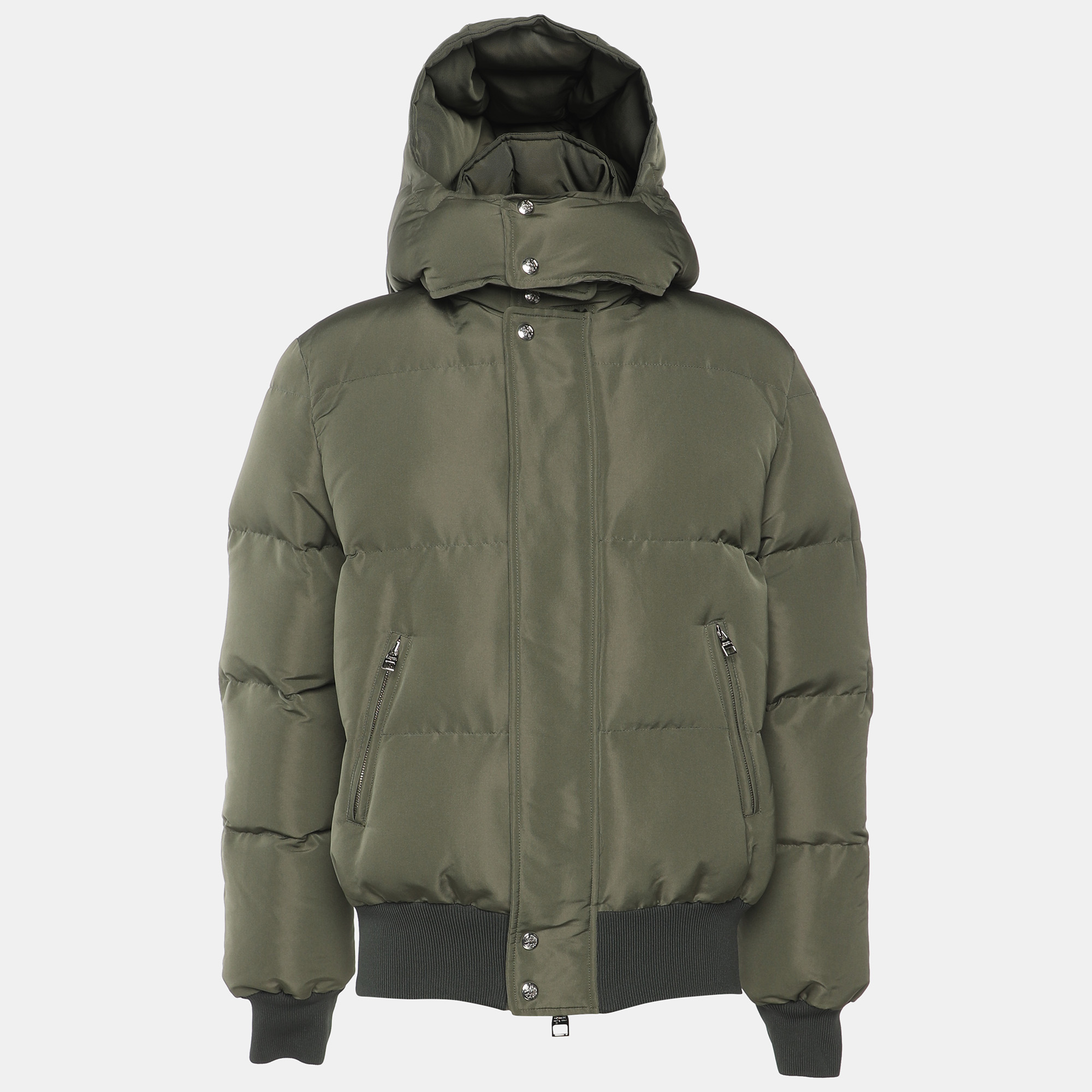 

Alexander McQueen Green Quilted Detachable Hoodie Puffer Jacket S