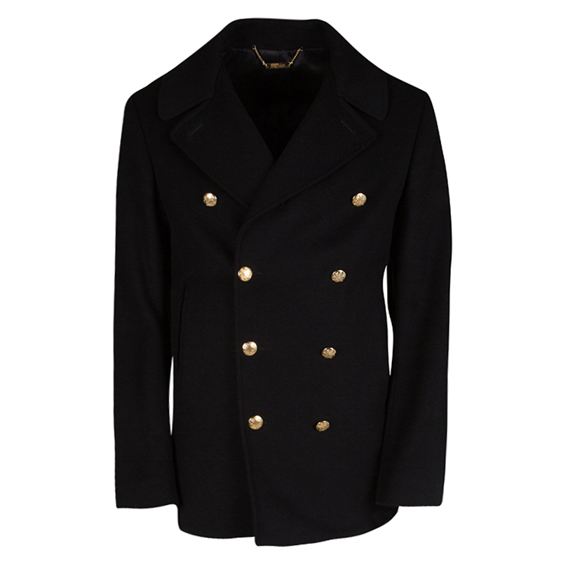 Alexander McQueen Black Wool Cashmere Double Breasted Coat L Alexander ...