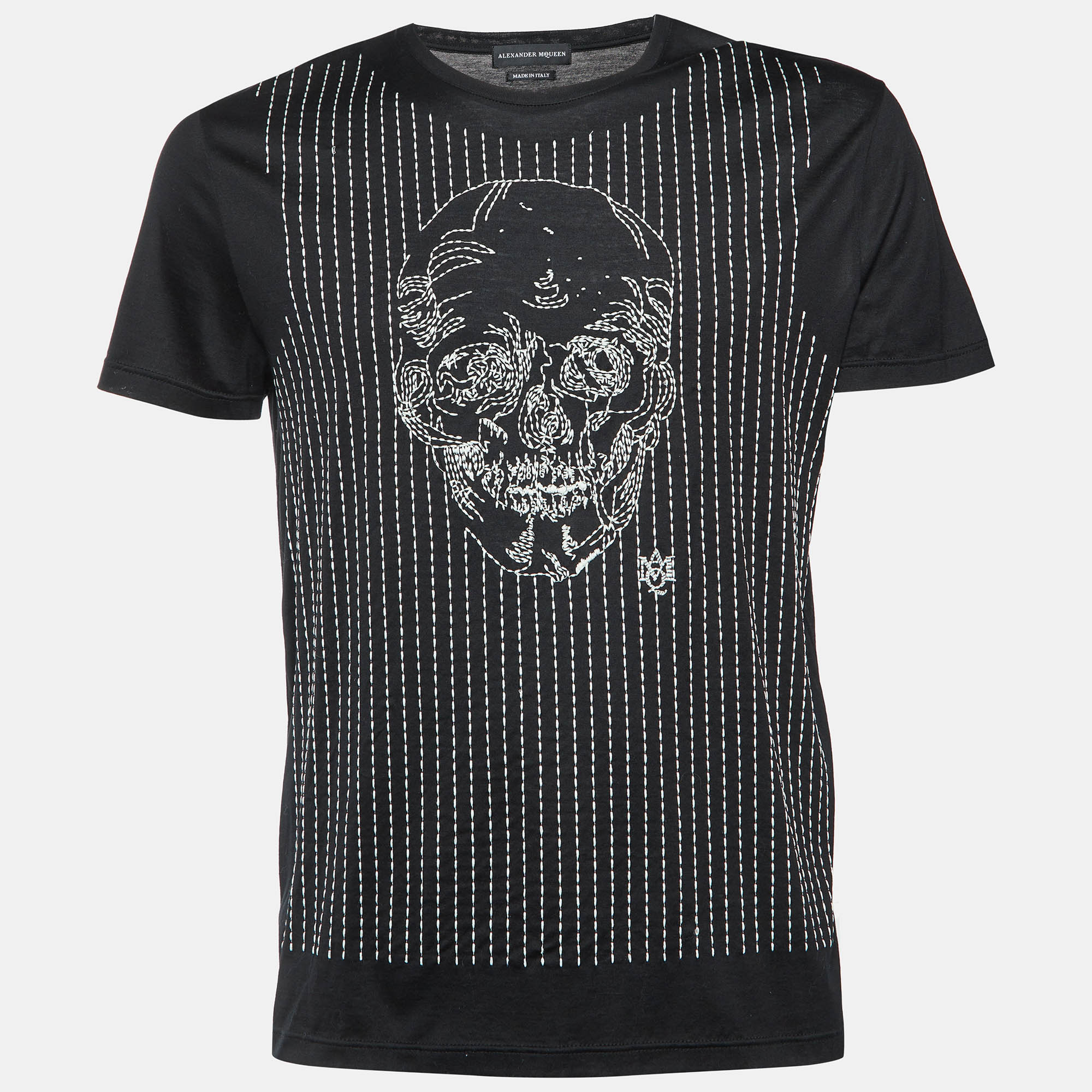 

Alexander McQueen Black Cotton Skull Embroidered Crew Neck T-Shirt M